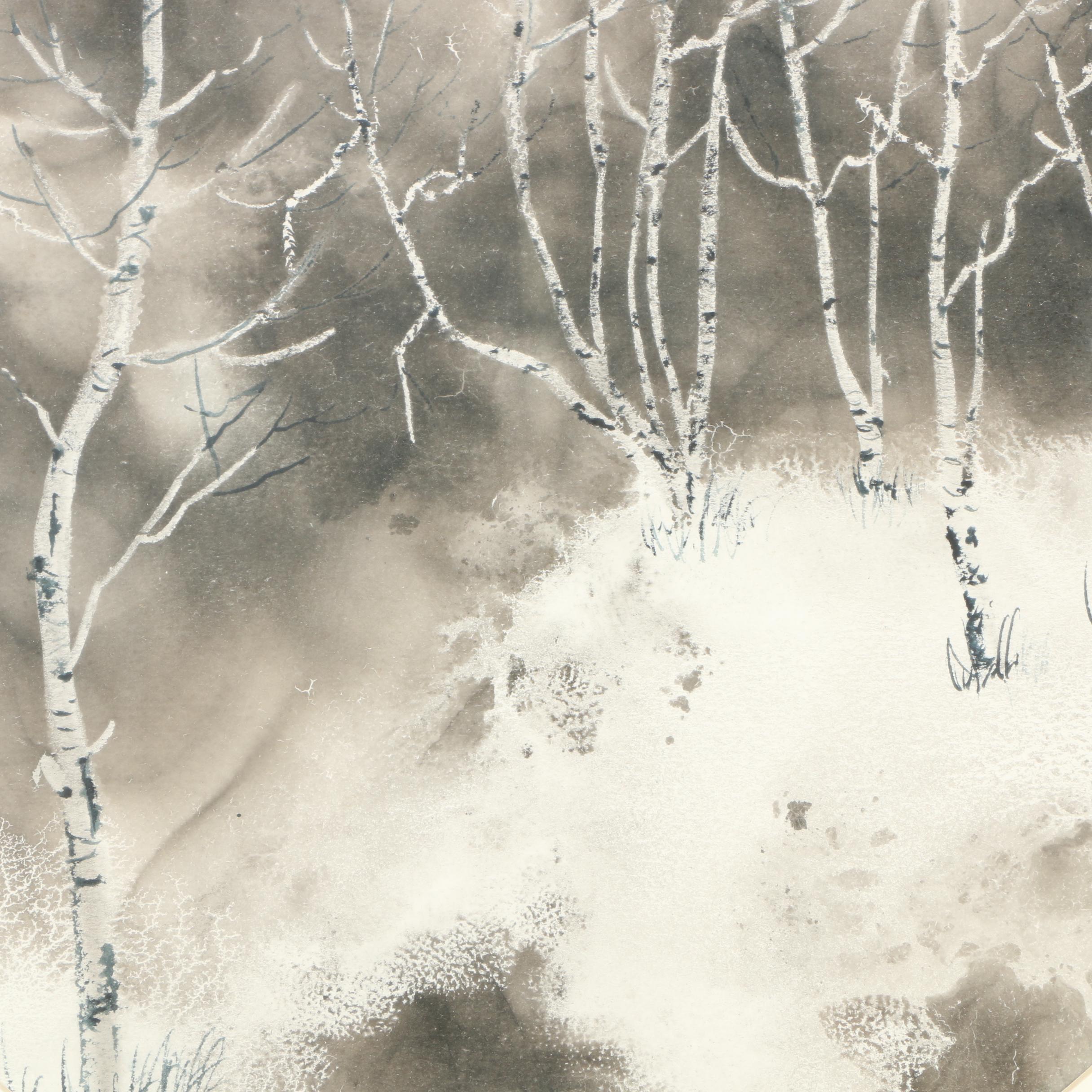 Itsu Arita Ink and Gouache Painting