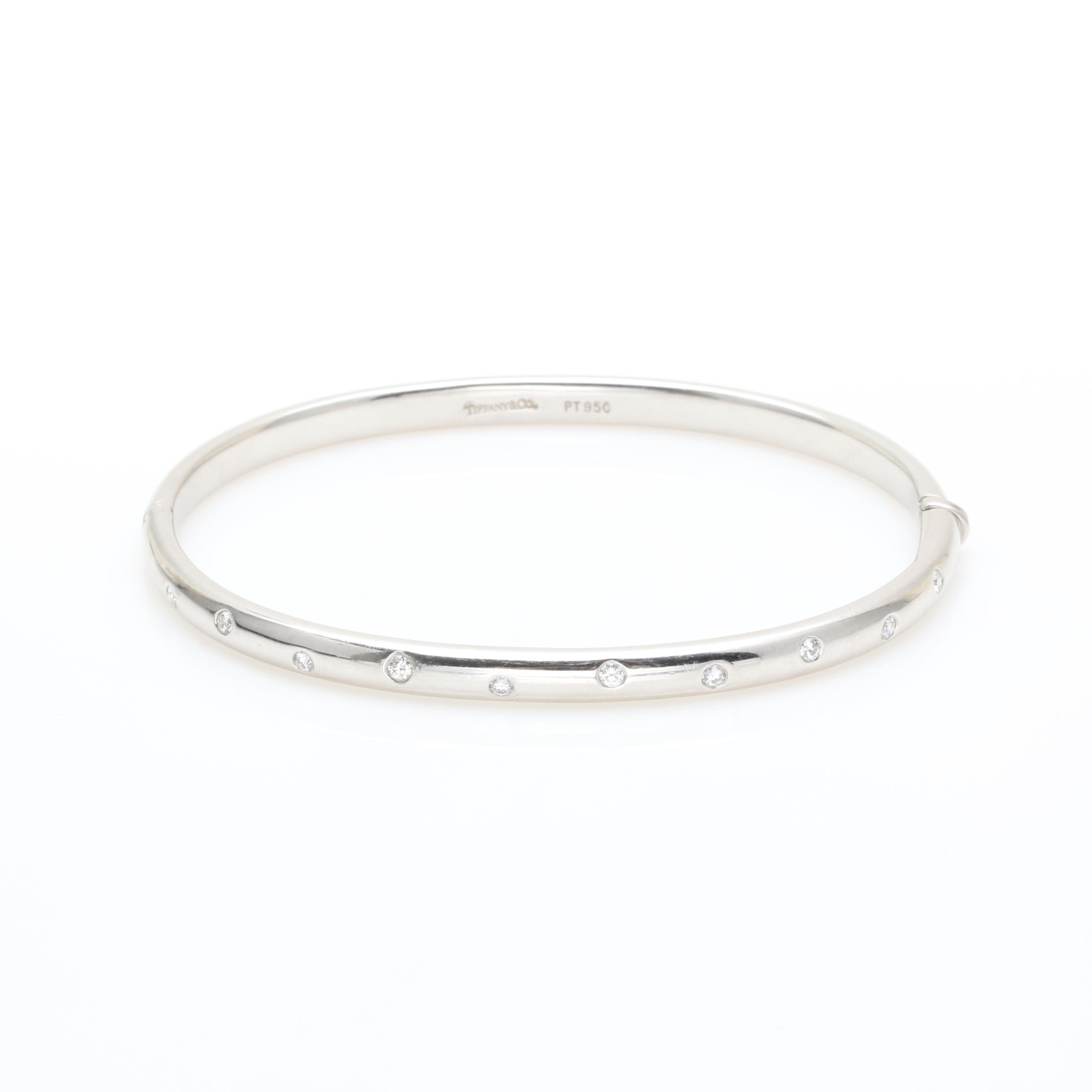 Tiffany & Co. "Étoile" Platinum Diamond Bangle Bracelet