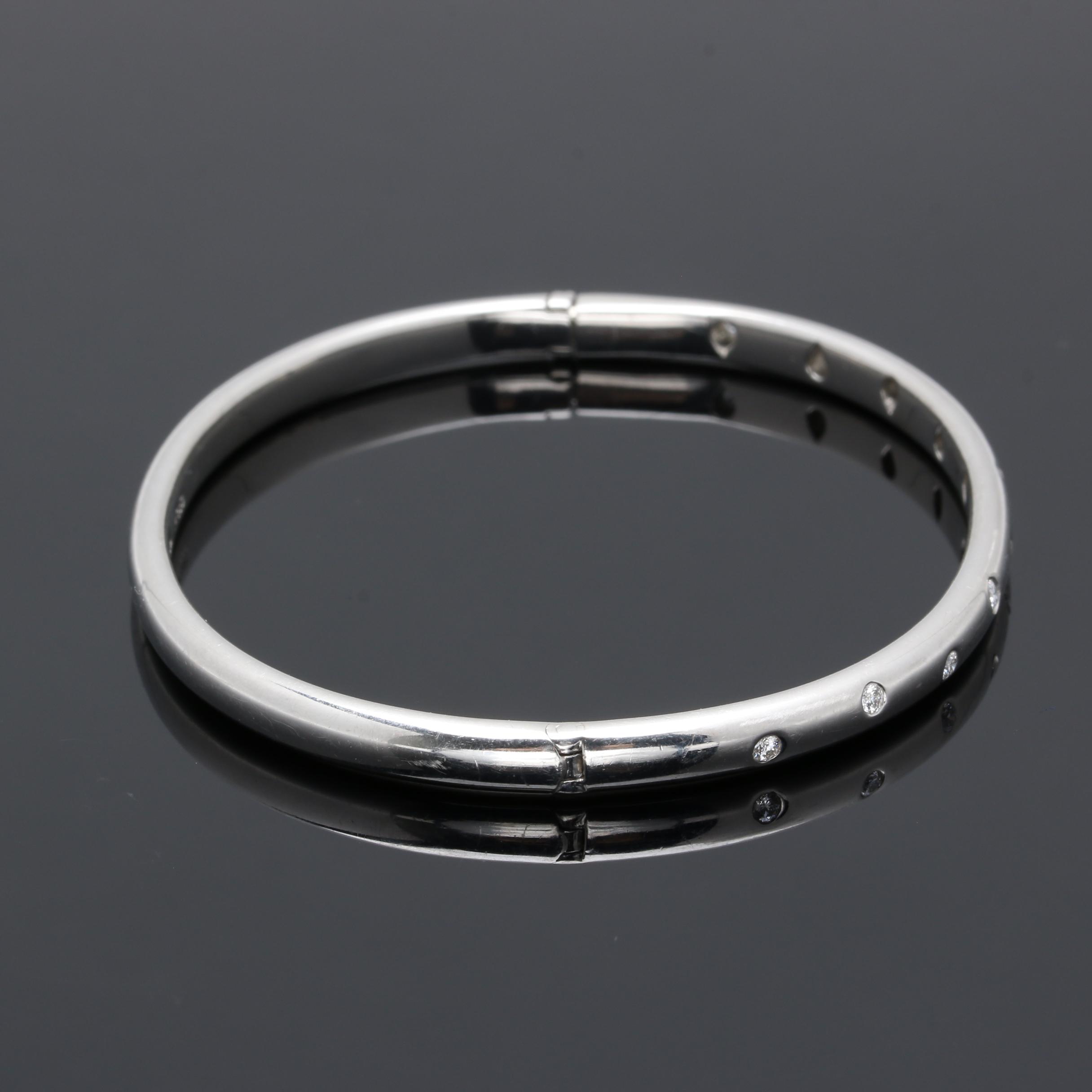 Tiffany & Co. "Étoile" Platinum Diamond Bangle Bracelet