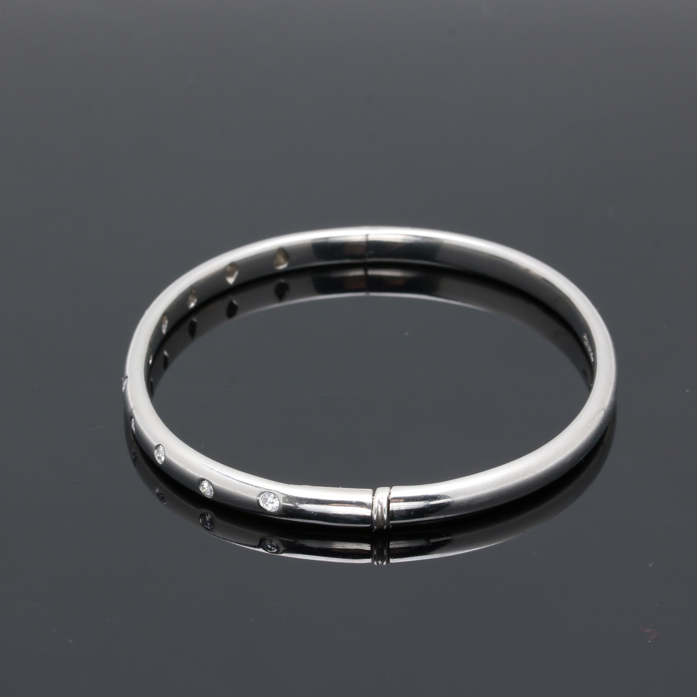 Tiffany & Co. "Étoile" Platinum Diamond Bangle Bracelet