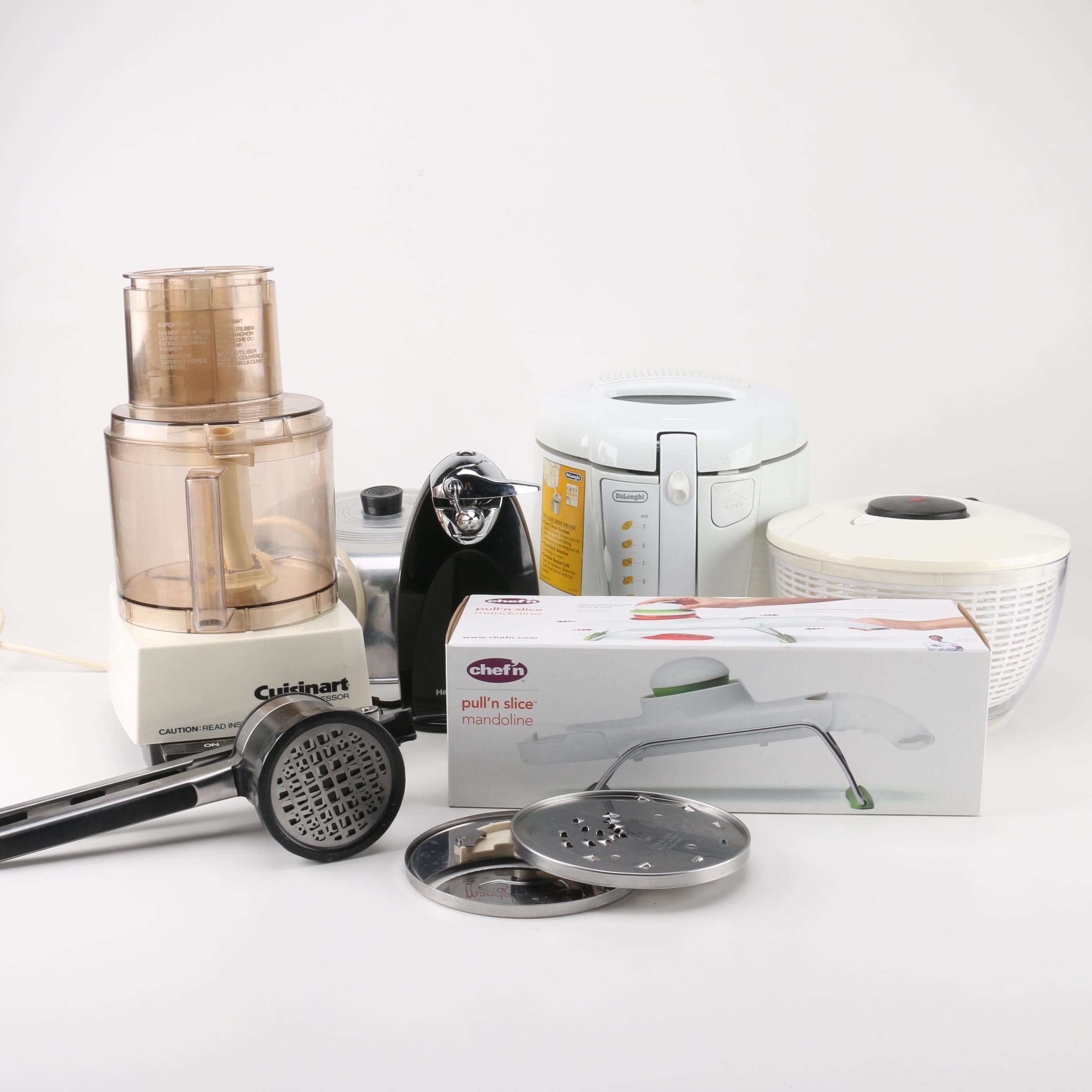 Collection of Kitchen Appliances Including DeLonghi Deep Fryer