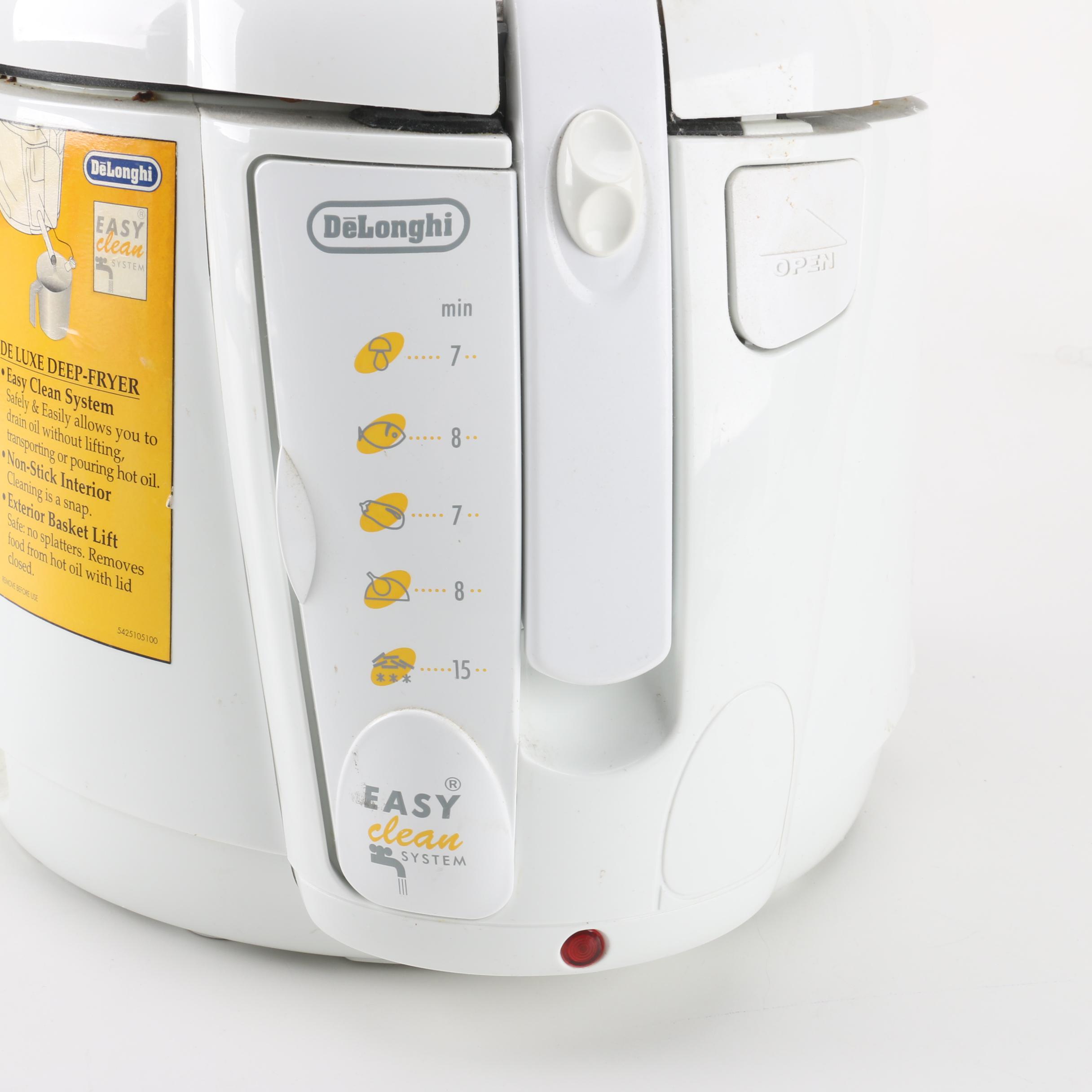 Collection of Kitchen Appliances Including DeLonghi Deep Fryer