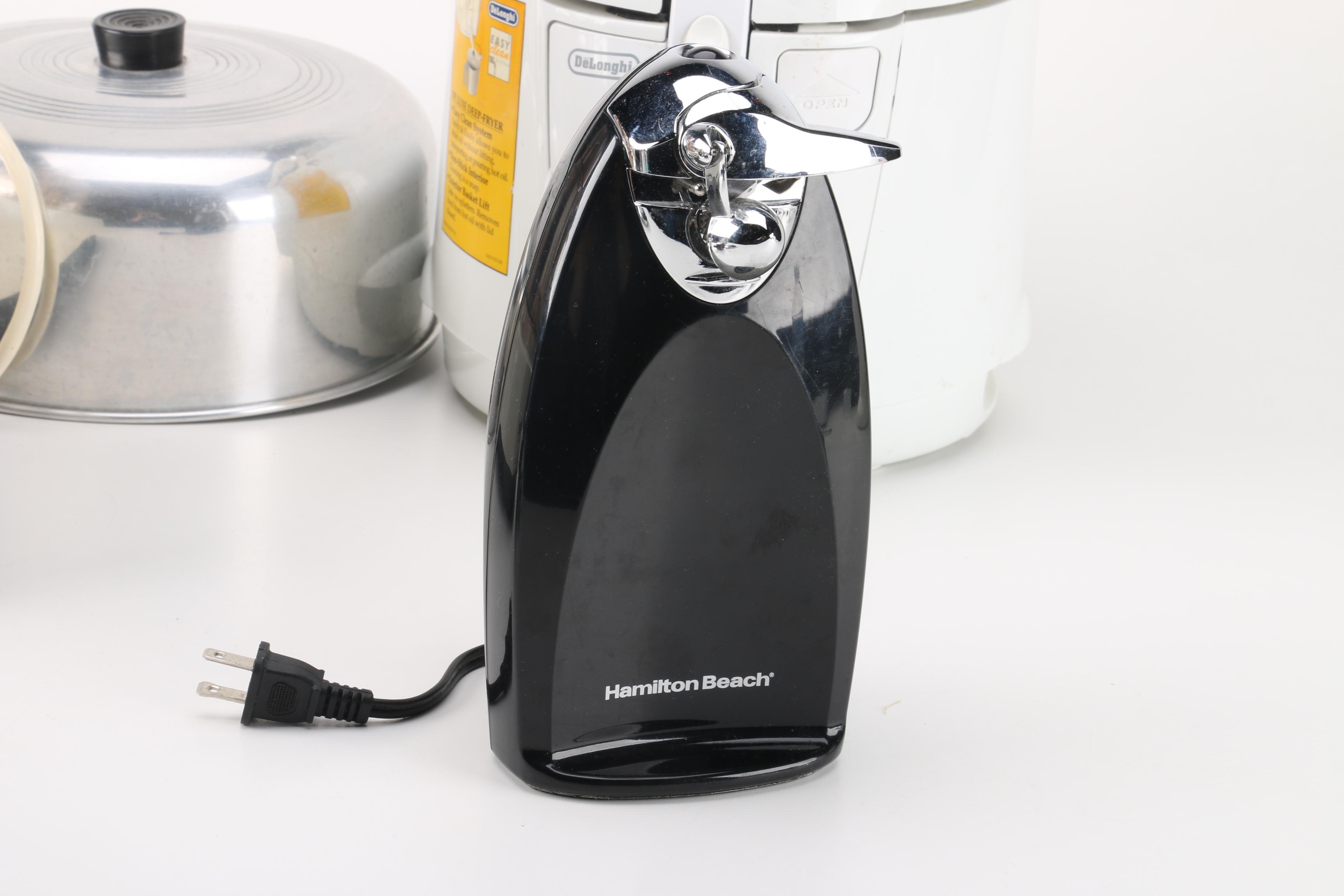 Collection of Kitchen Appliances Including DeLonghi Deep Fryer