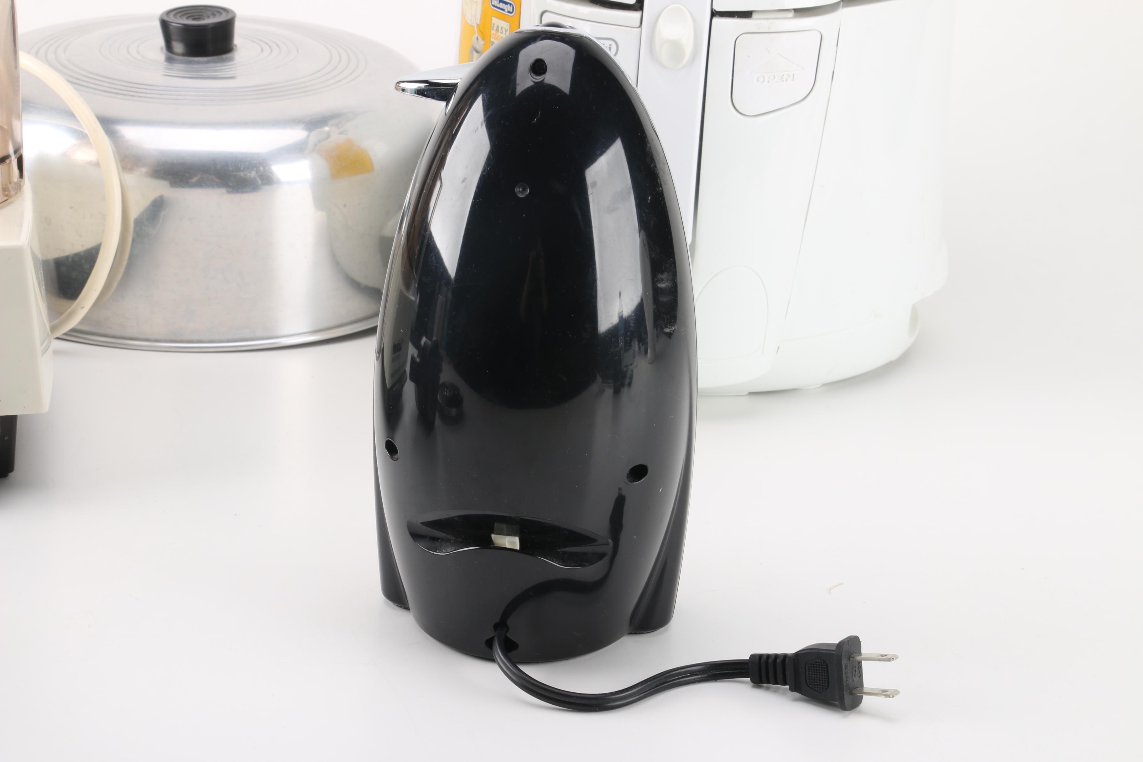 Collection of Kitchen Appliances Including DeLonghi Deep Fryer