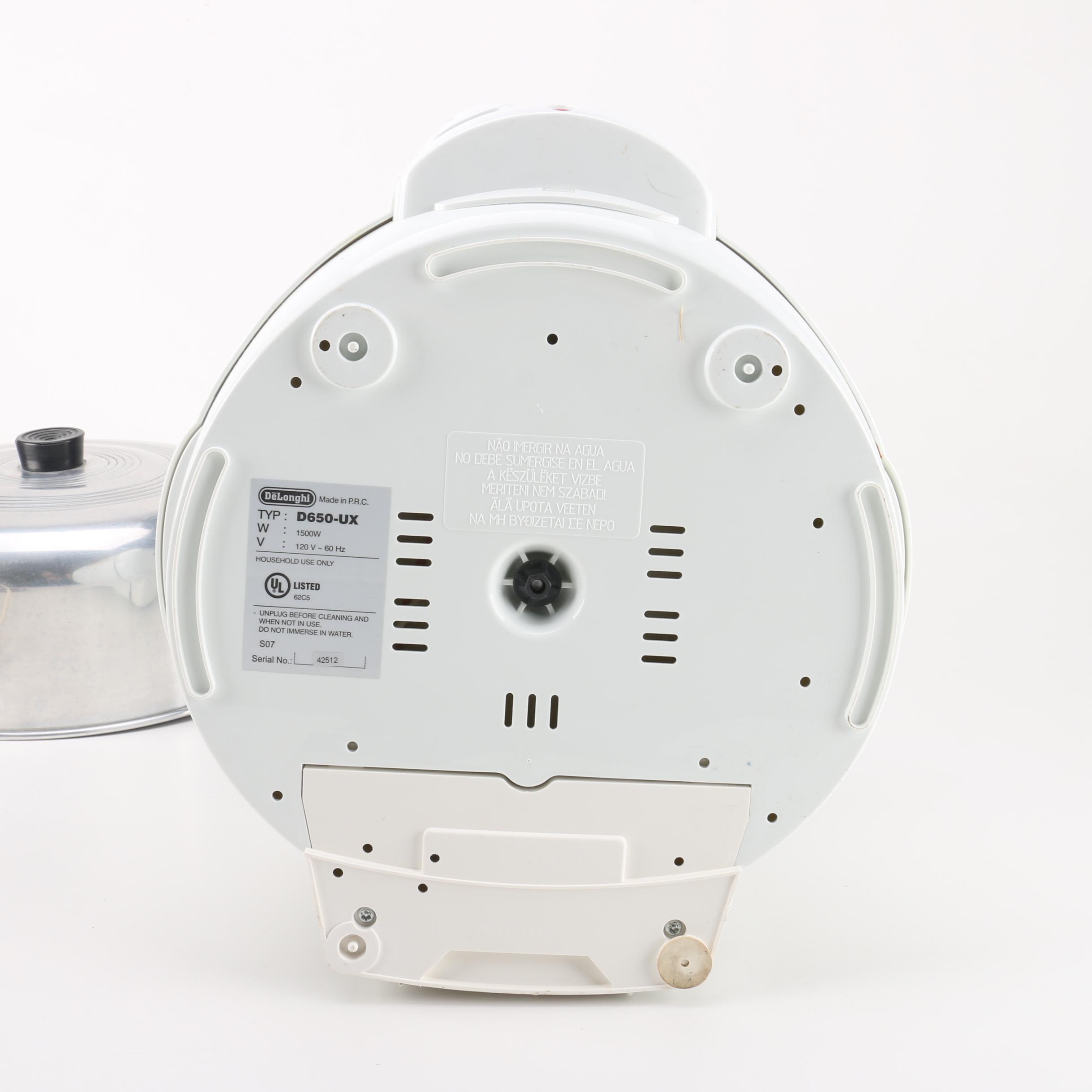 Collection of Kitchen Appliances Including DeLonghi Deep Fryer