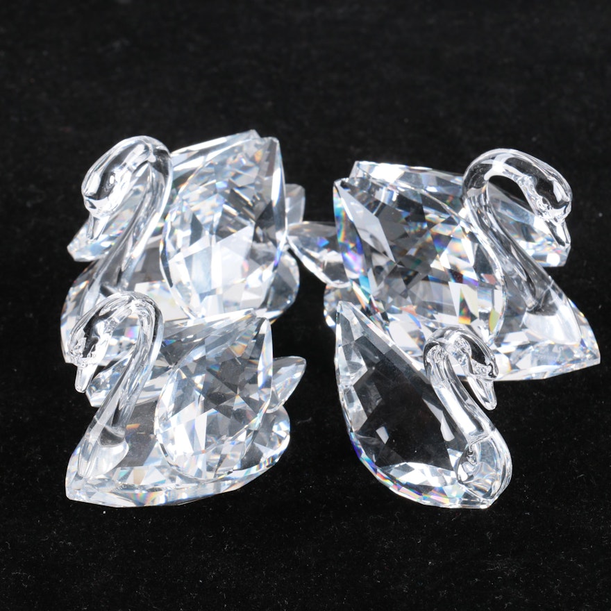 Swarovski Crystal Swan Figurines