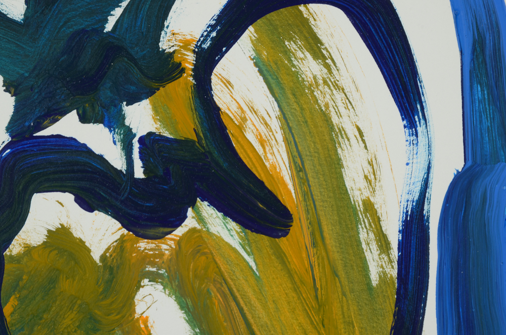 Three Paul Chidlaw Acrylic on Paper Abstract Paintings