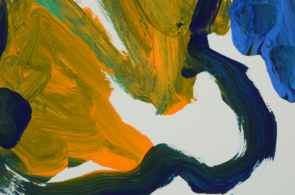 Three Paul Chidlaw Acrylic on Paper Abstract Paintings