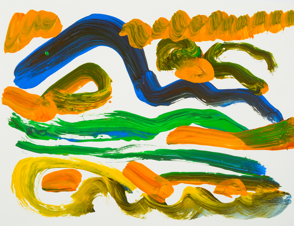 Three Paul Chidlaw Acrylic on Paper Abstract Paintings