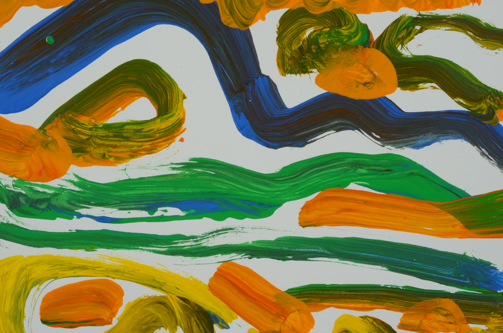 Three Paul Chidlaw Acrylic on Paper Abstract Paintings