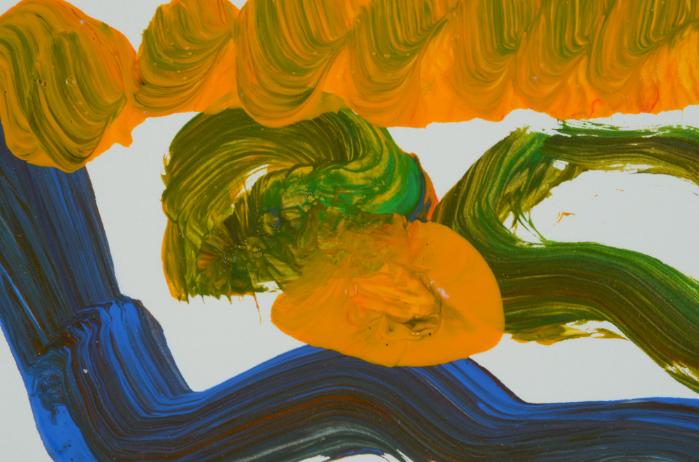 Three Paul Chidlaw Acrylic on Paper Abstract Paintings