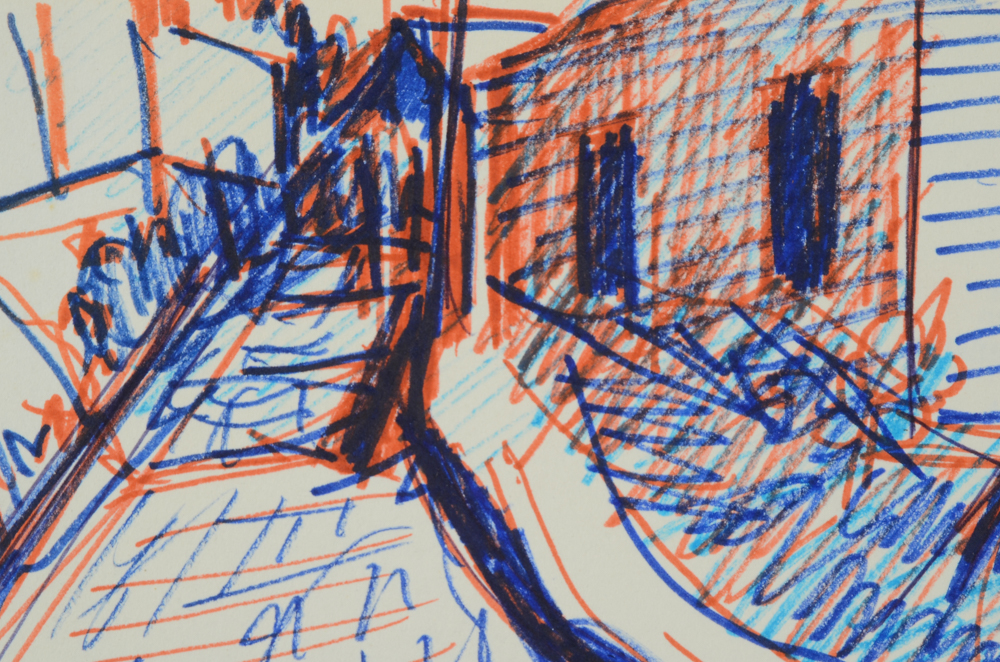 Paul Chidlaw Collection of Four Marker Drawings on Paper