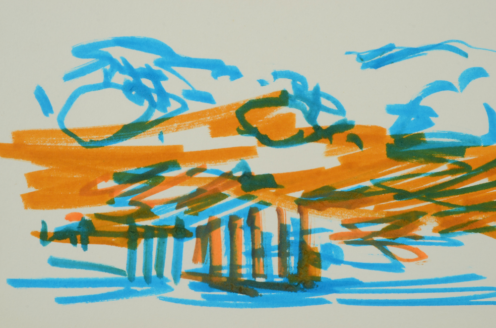 Paul Chidlaw Collection of Four Marker Drawings on Paper