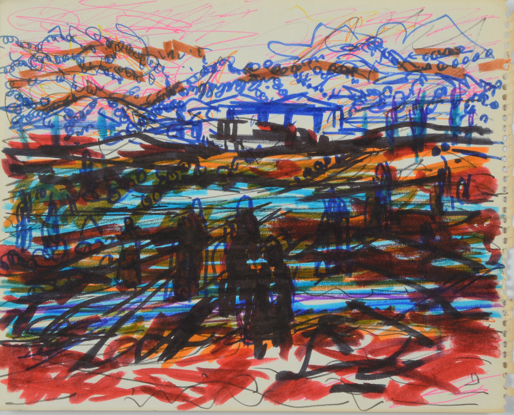 Paul Chidlaw Collection of Four Marker Drawings on Paper