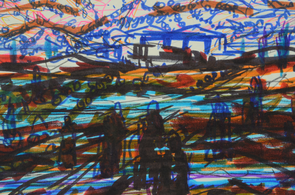 Paul Chidlaw Collection of Four Marker Drawings on Paper