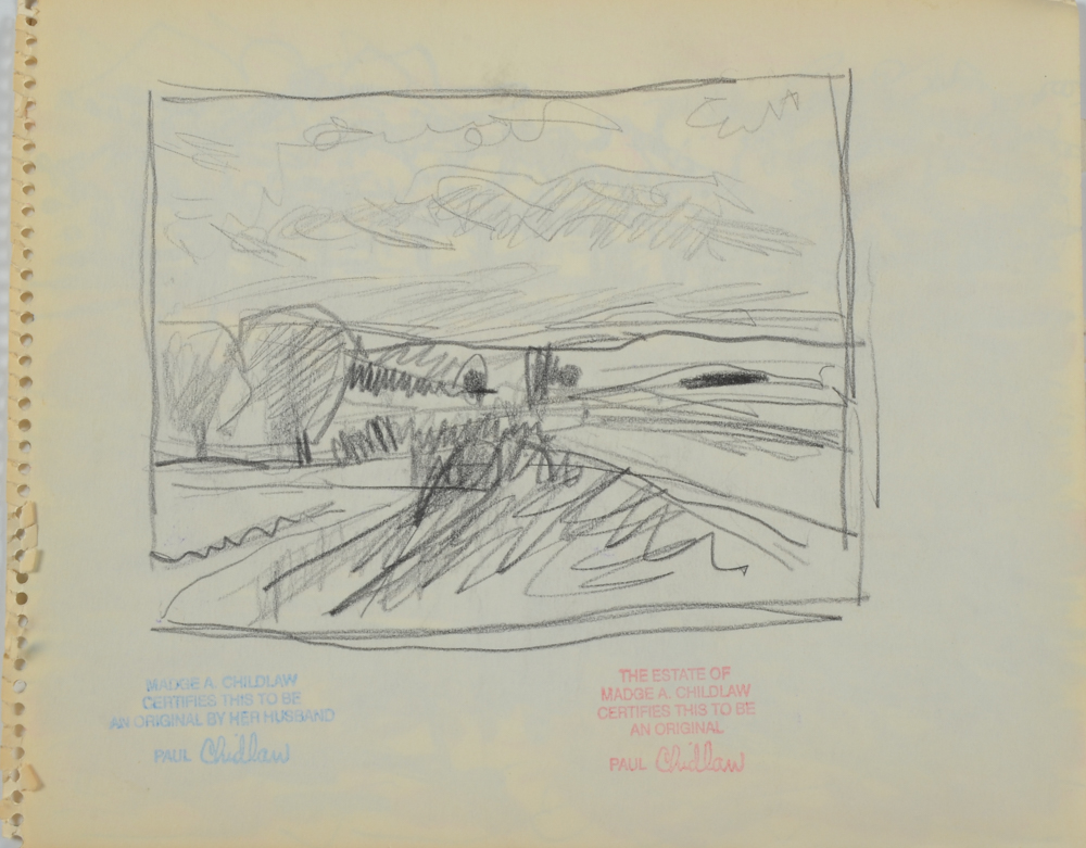 Paul Chidlaw Collection of Four Marker Drawings on Paper