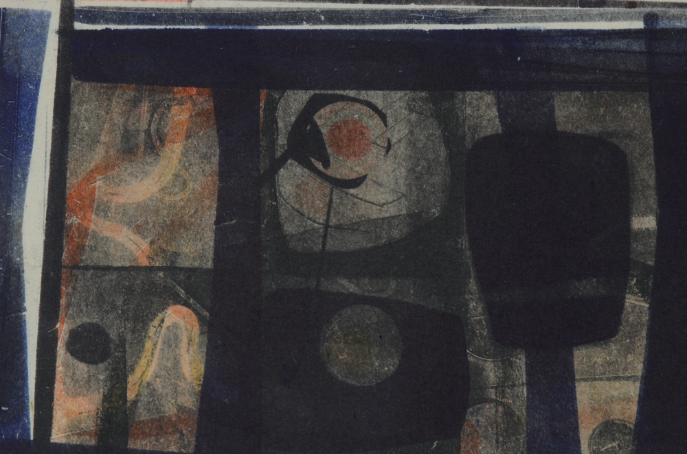 Two Paul Chidlaw Abstract Mixed Media Color Collagraph Prints