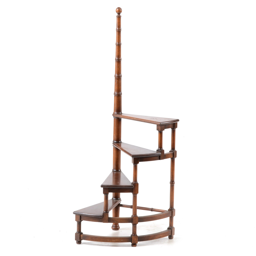 Vintage Mahogany Library Steps