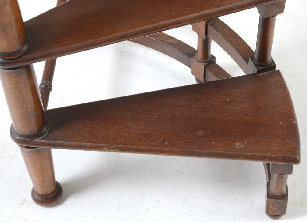 Vintage Mahogany Library Steps