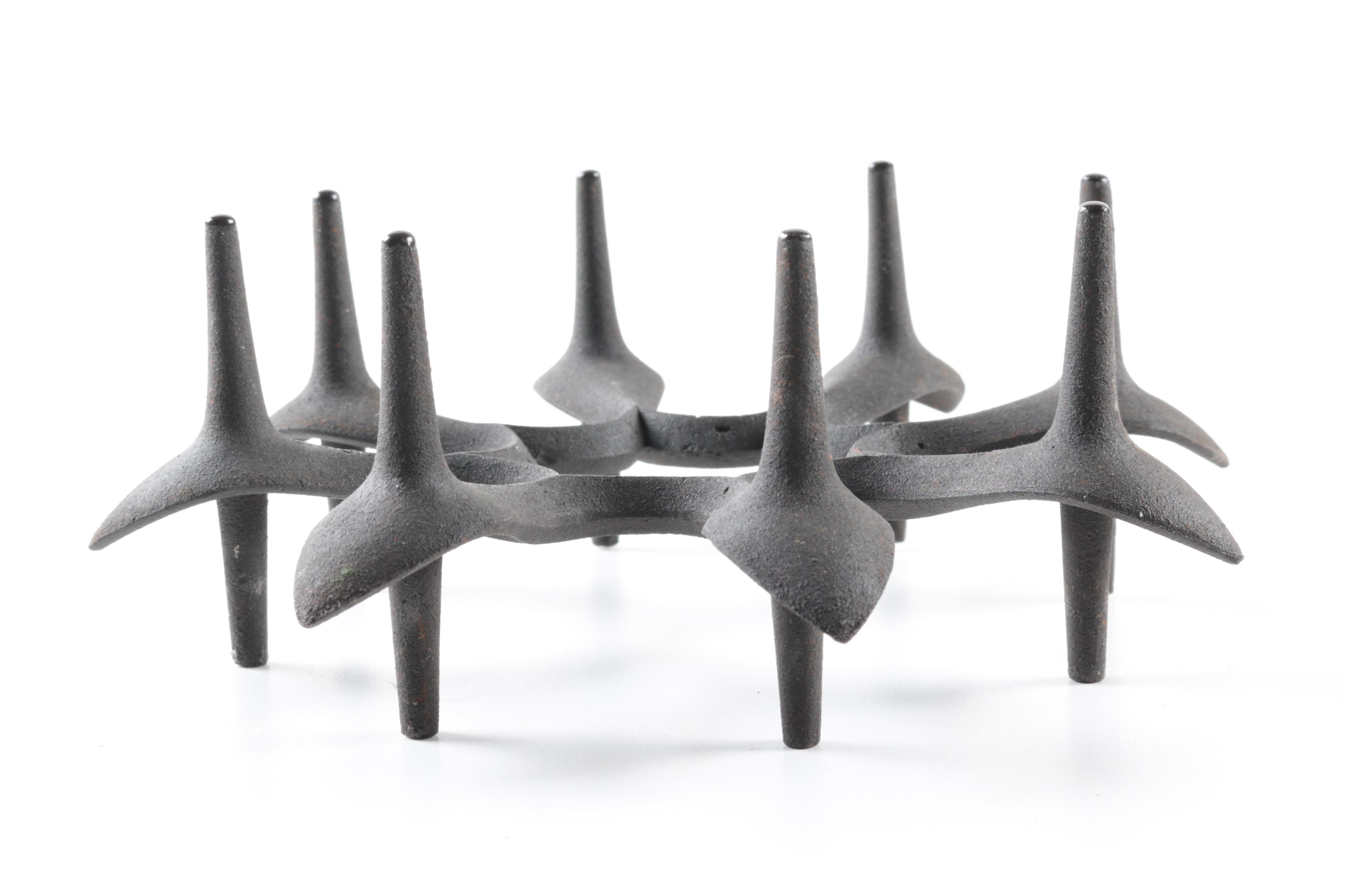 Vintage Dansk Cast Iron Centerpiece Candle Holder