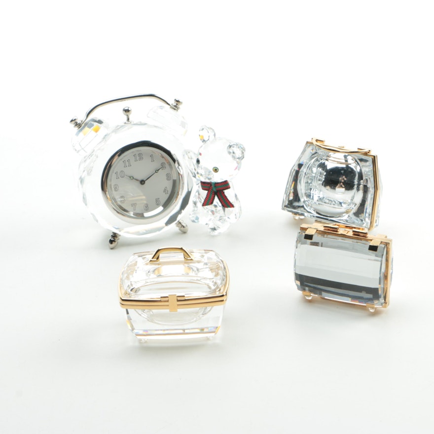 Swarovski Crystal Memories "Secrets" Figurines and Clock