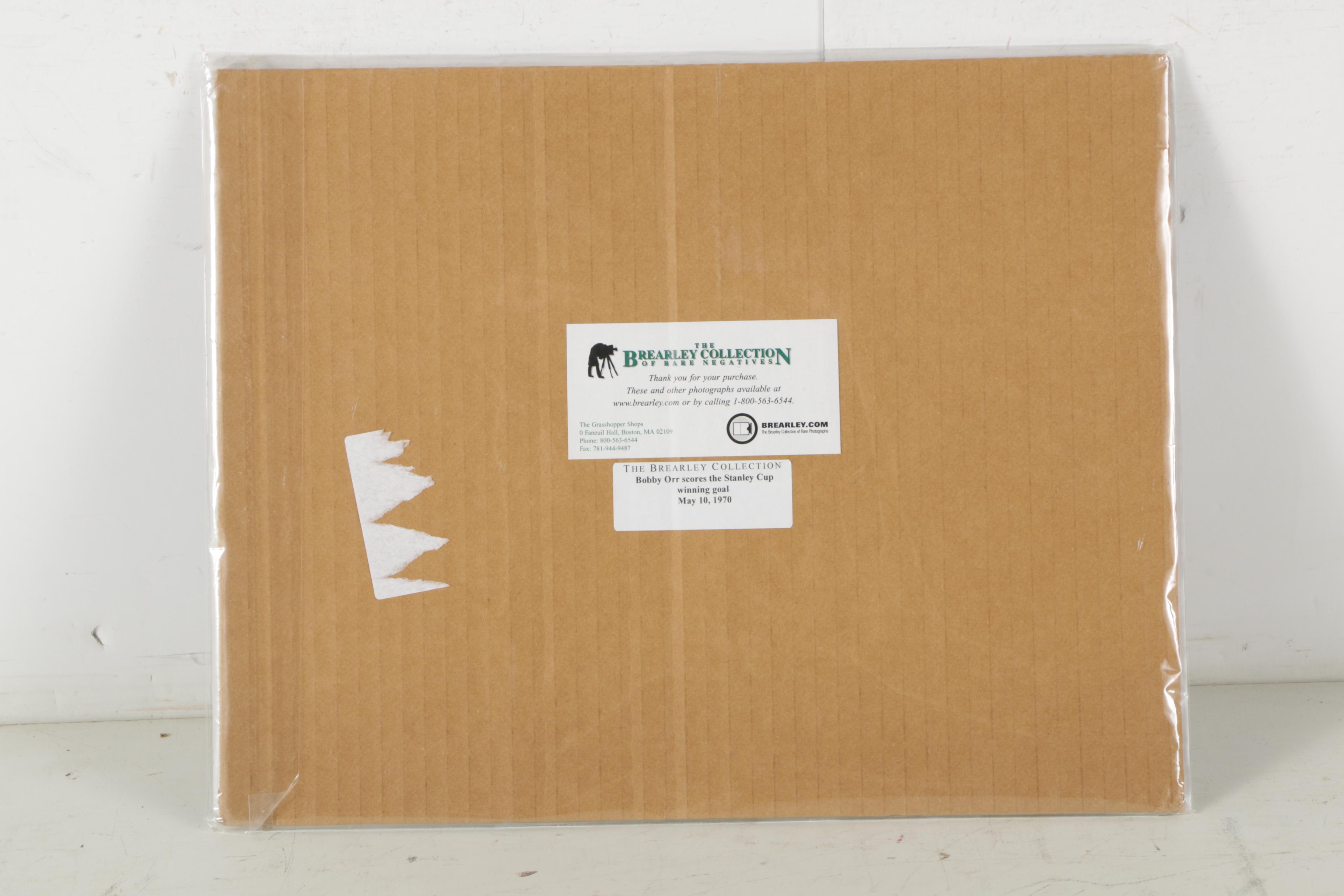 Black and White Photograph of Bobby Orr at 1970 Stanley Cup