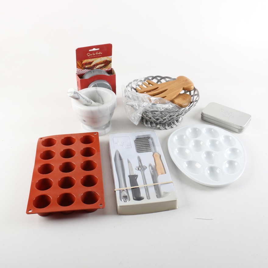 Cordon Bleu Egg Tray, Pampered Chef Cookie Cutters and Accessories