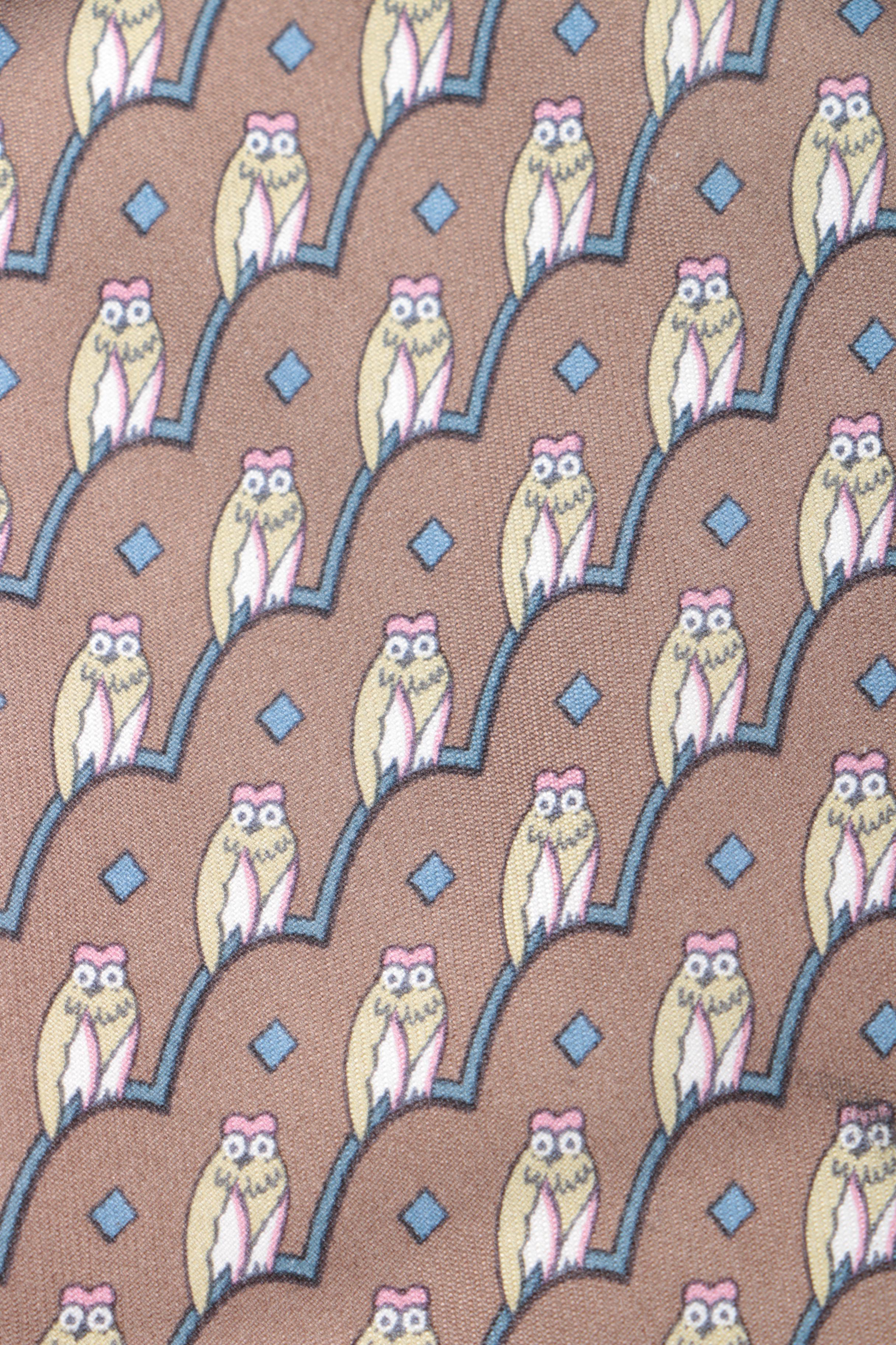 Hermès of Paris Silk Necktie in an Owl Print