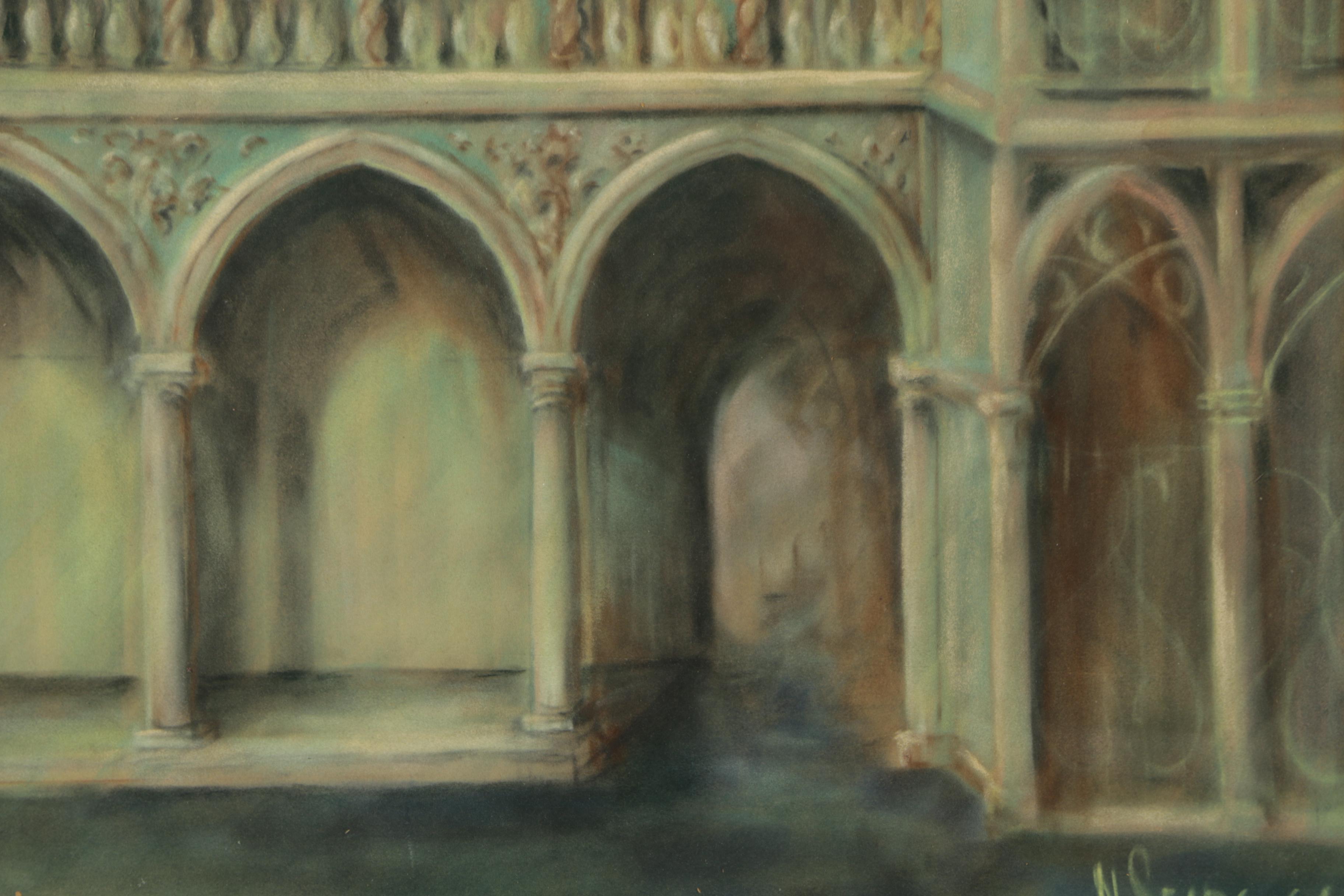 Nelson Sears Pastel Drawing "Doge Palace"