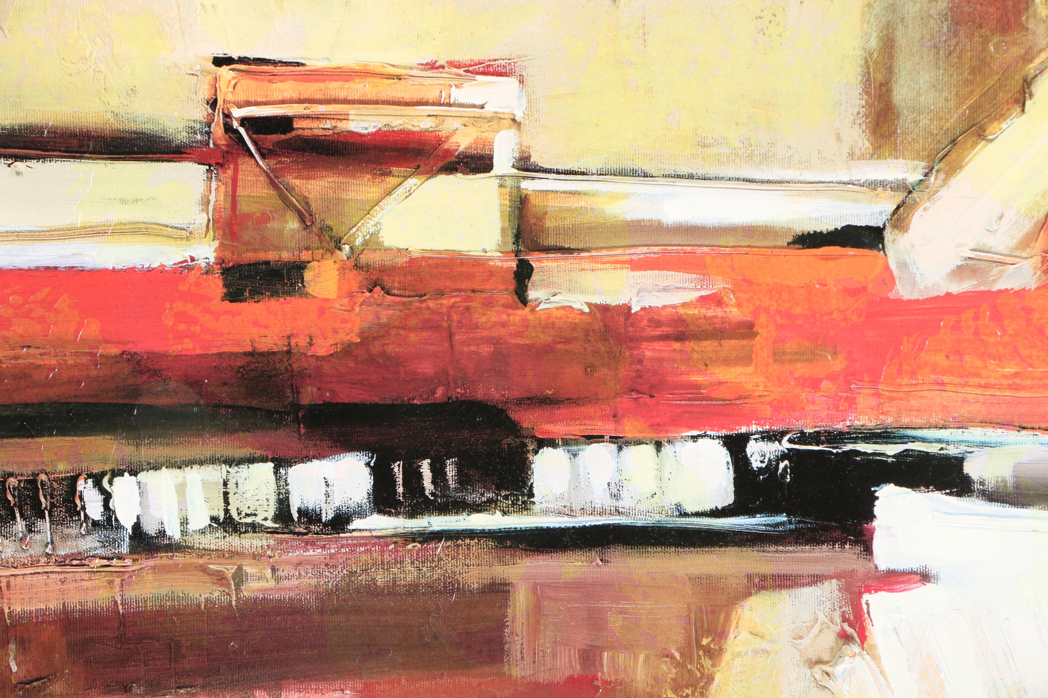 Yuri Tremler Offset Lithograph Print on Canvas "At the Keyboard"