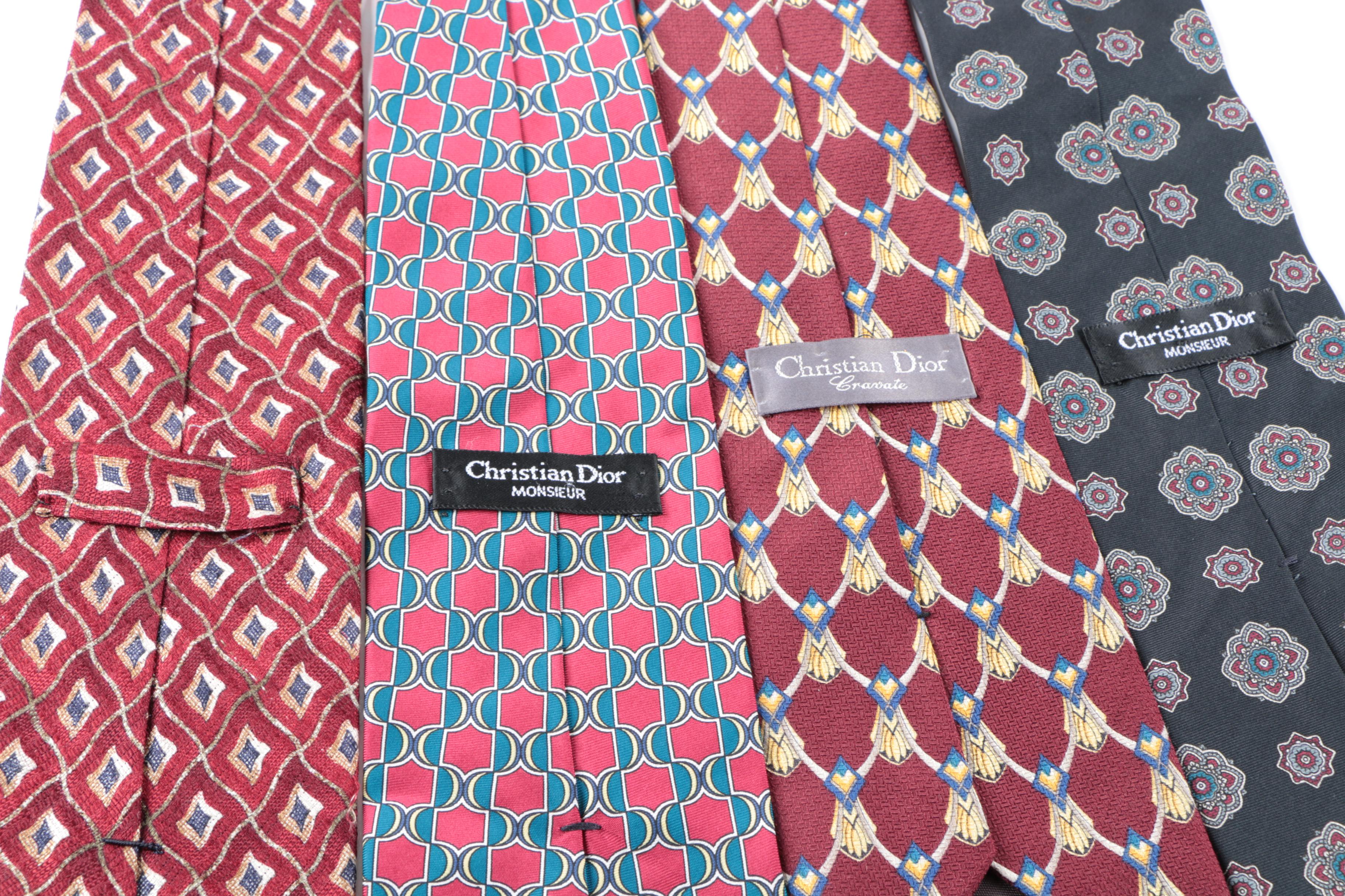 Men's Christian Dior and Burberry Silk Patterned Neckties
