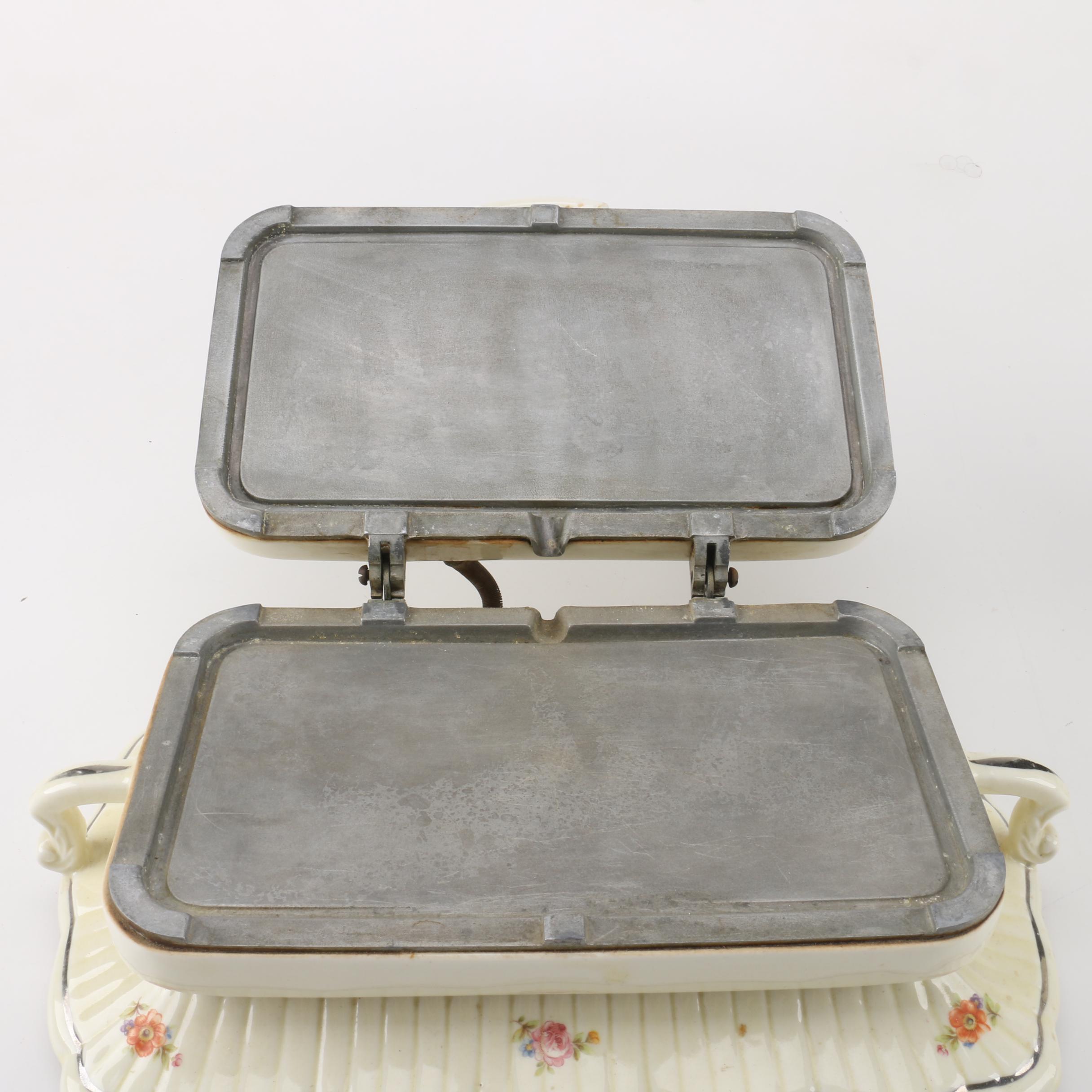 Porcelier "Field Flowers" Griddle and Percolator with Matching Creamer and Sugar