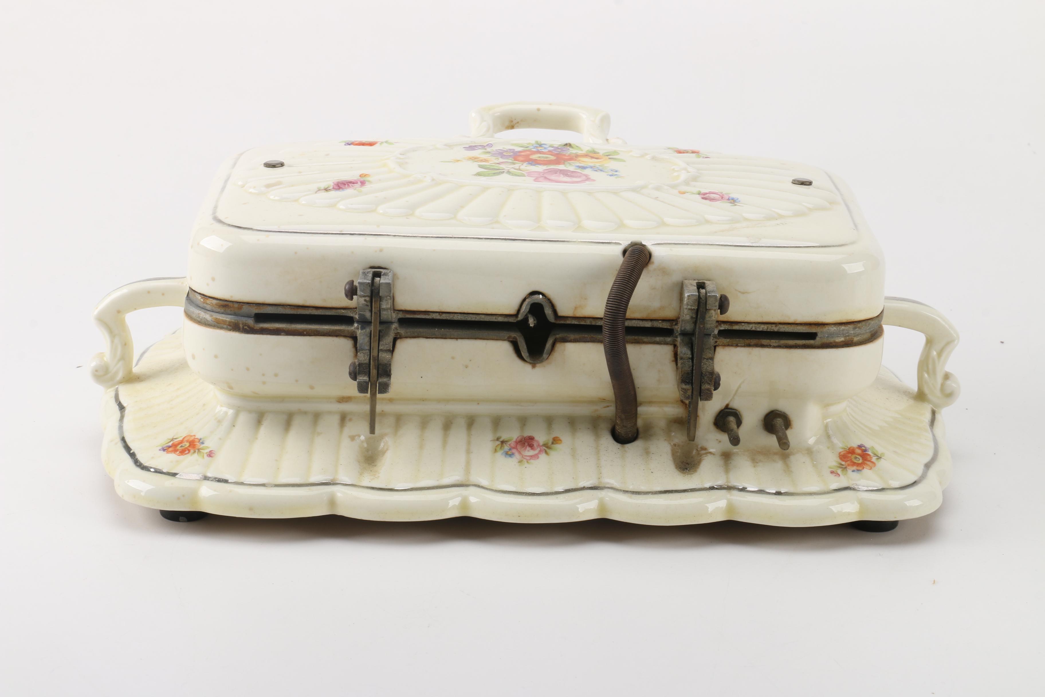 Porcelier "Field Flowers" Griddle and Percolator with Matching Creamer and Sugar