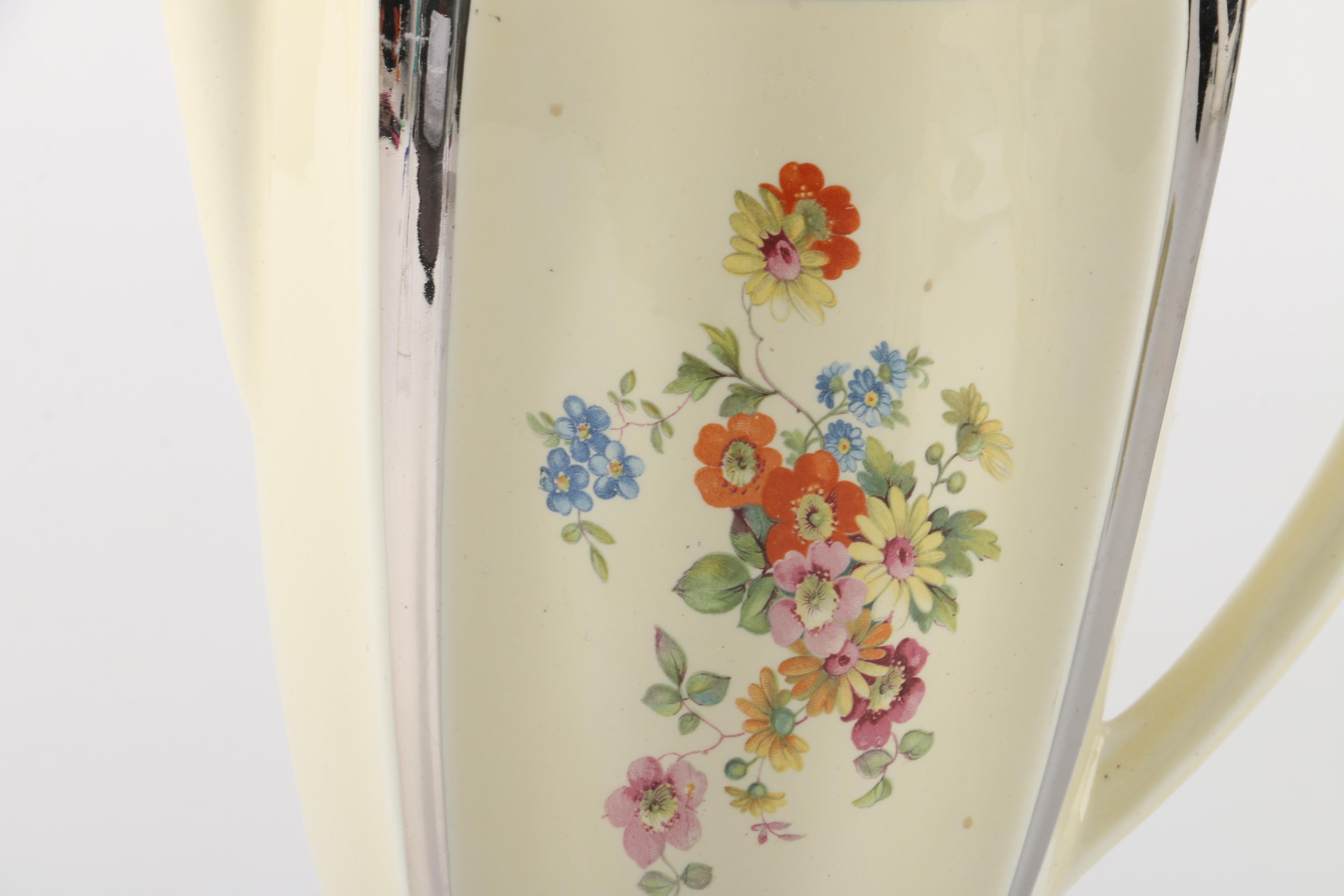 Porcelier "Field Flowers" Griddle and Percolator with Matching Creamer and Sugar