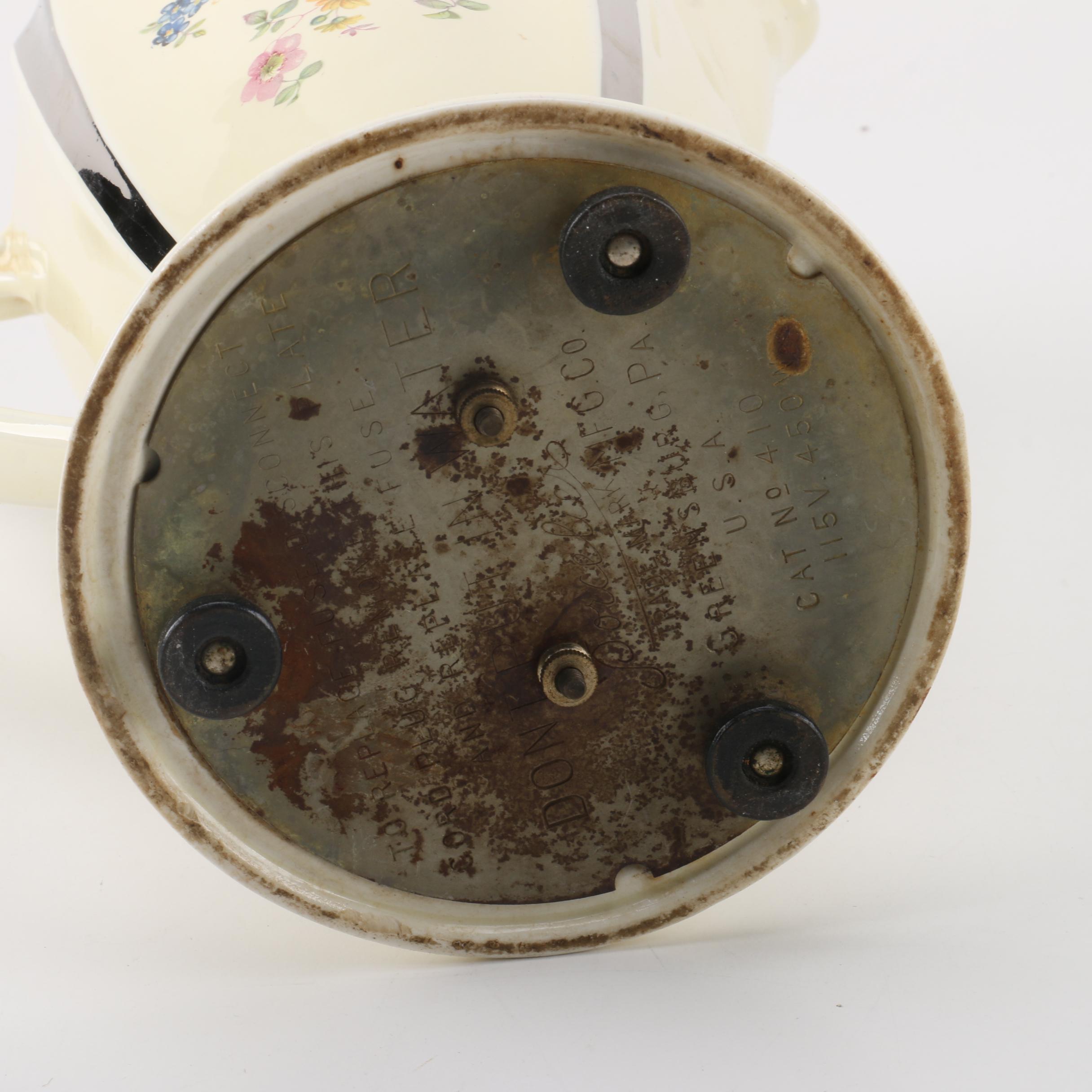 Porcelier "Field Flowers" Griddle and Percolator with Matching Creamer and Sugar