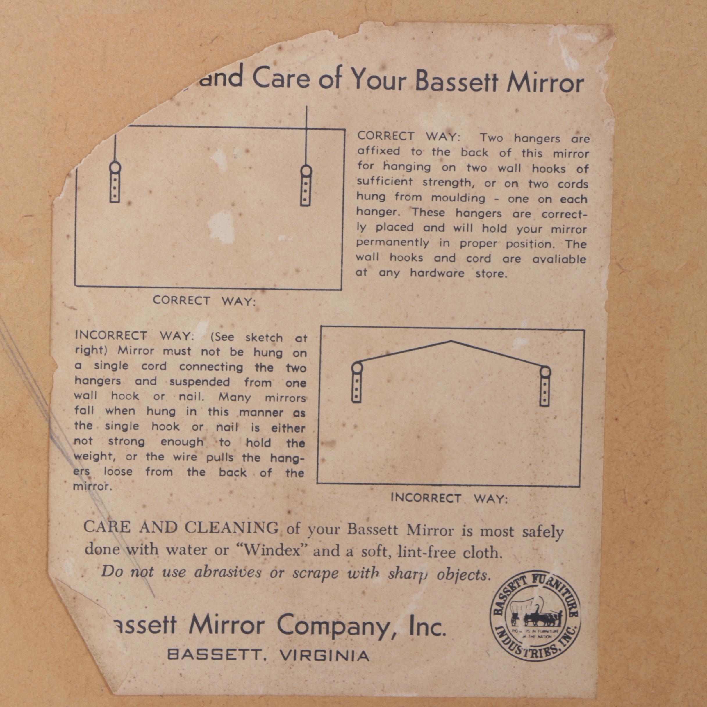 Vintage Wood Framed Oval Wall Mirror