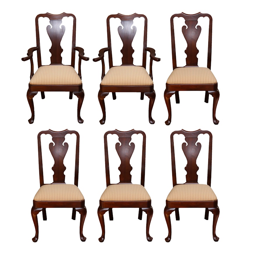 Set of Queen Anne Style Cherry Dining Room Chairs