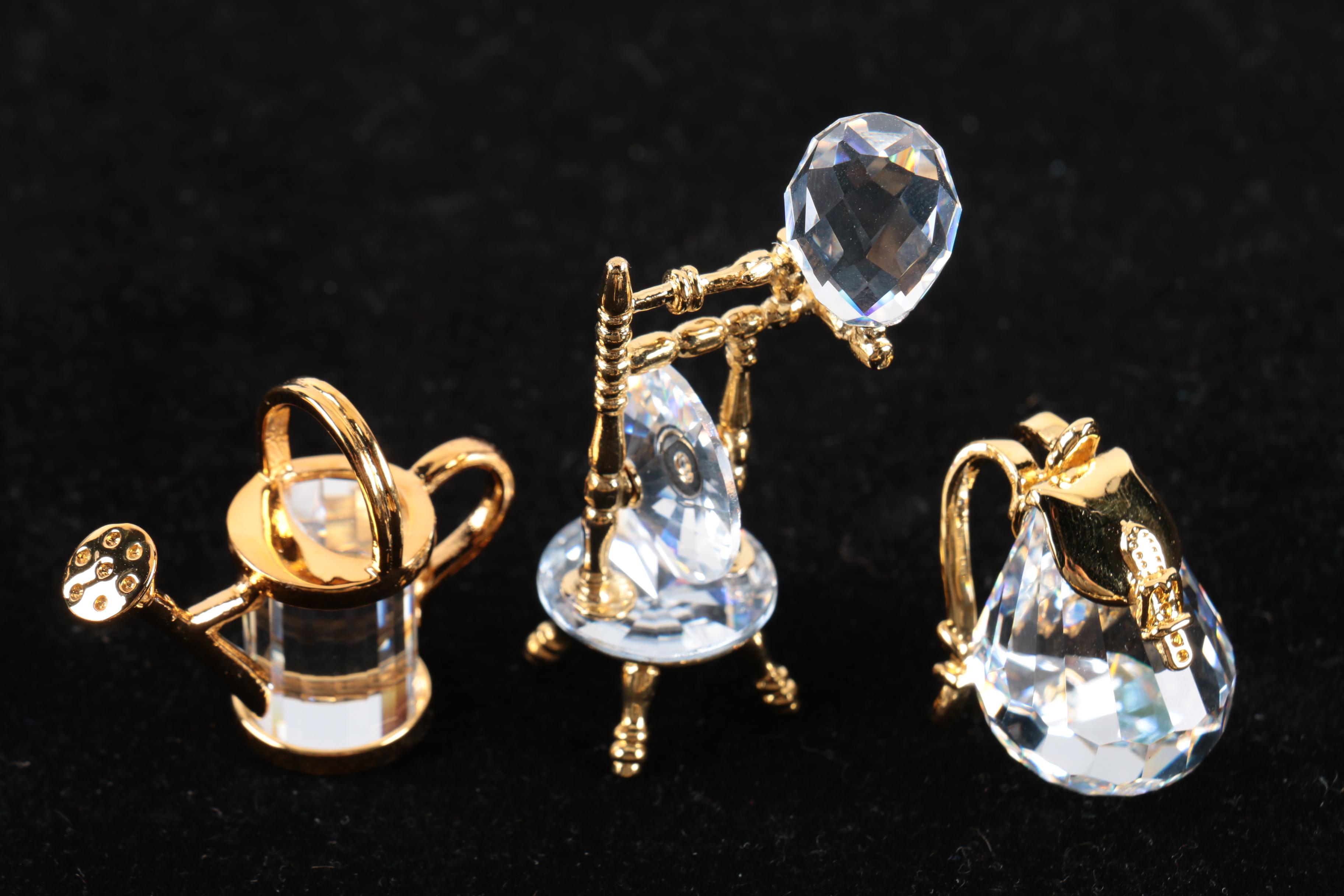 Swarovski Crystal Memories Classics Small Figurine Assortment with Display Stand