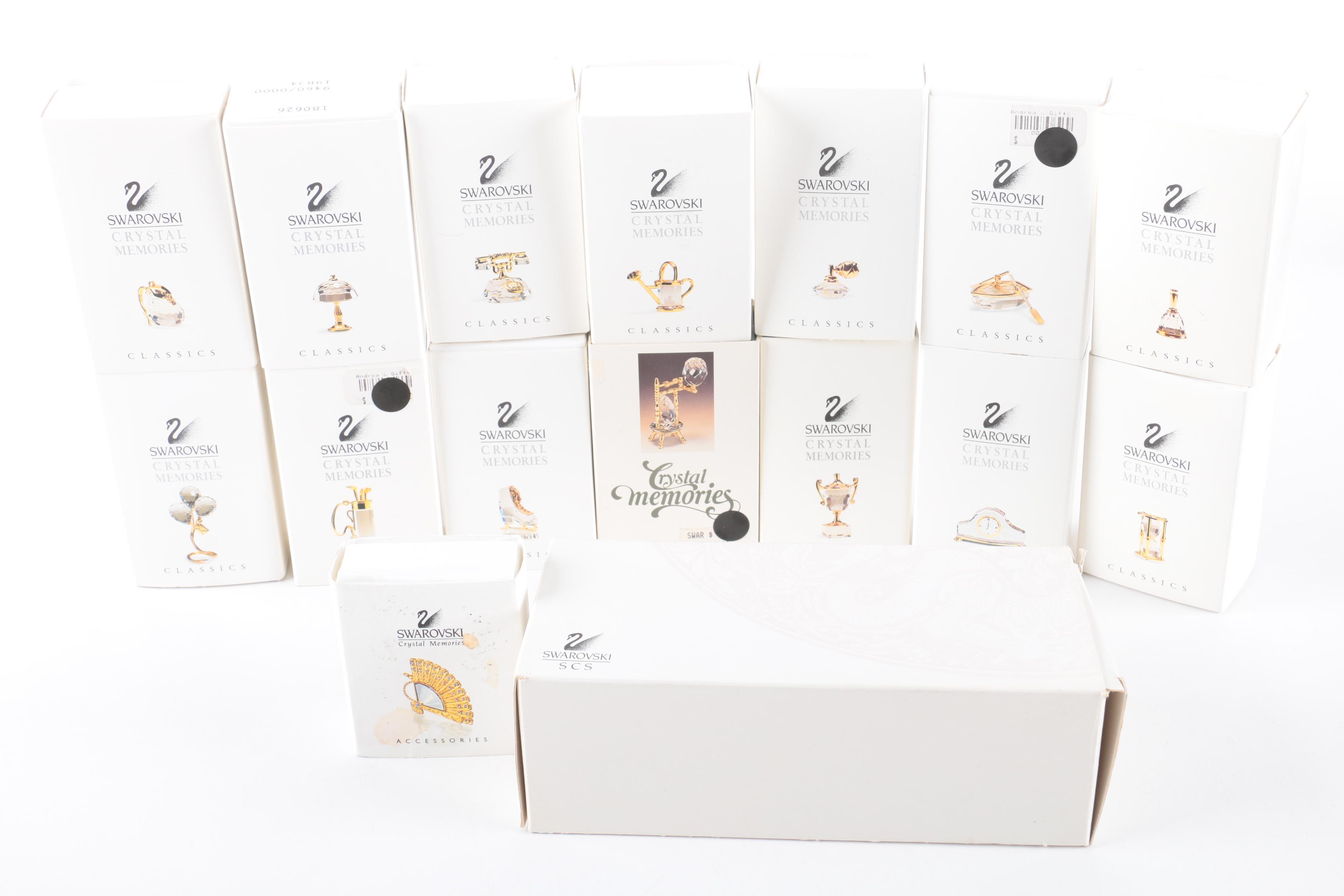 Swarovski Crystal Memories Classics Small Figurine Assortment with Display Stand