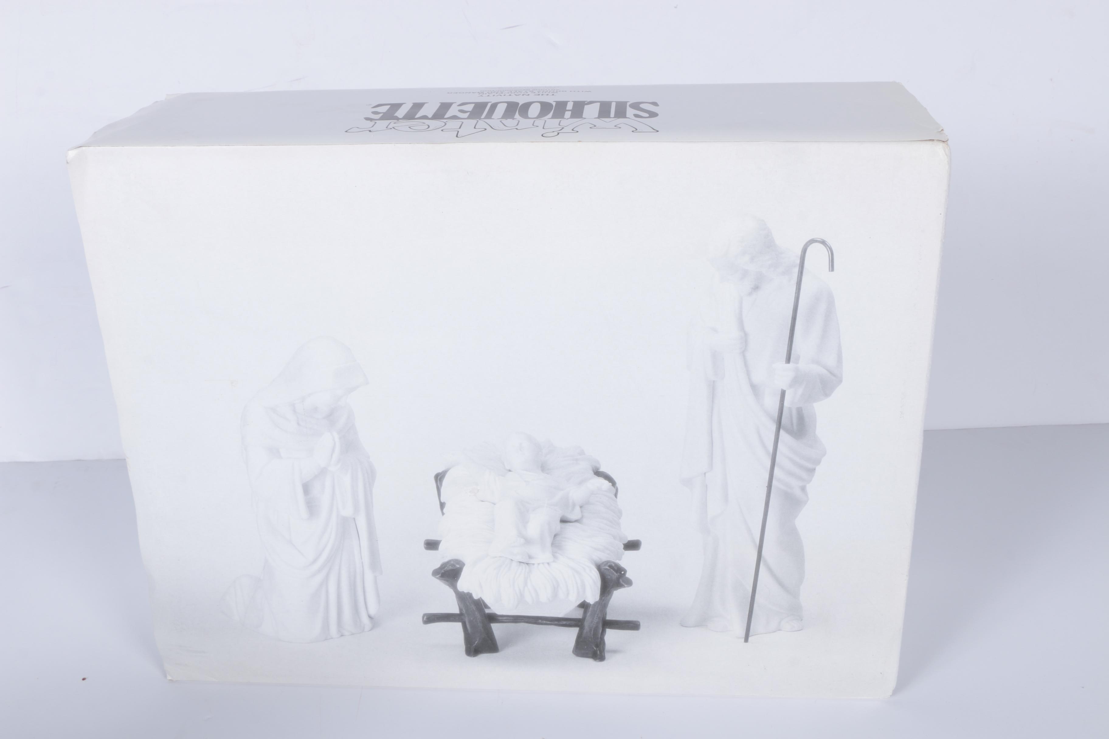 Department 56 Winter Silhouette Porcelain Figurines, Including "The Nativity"