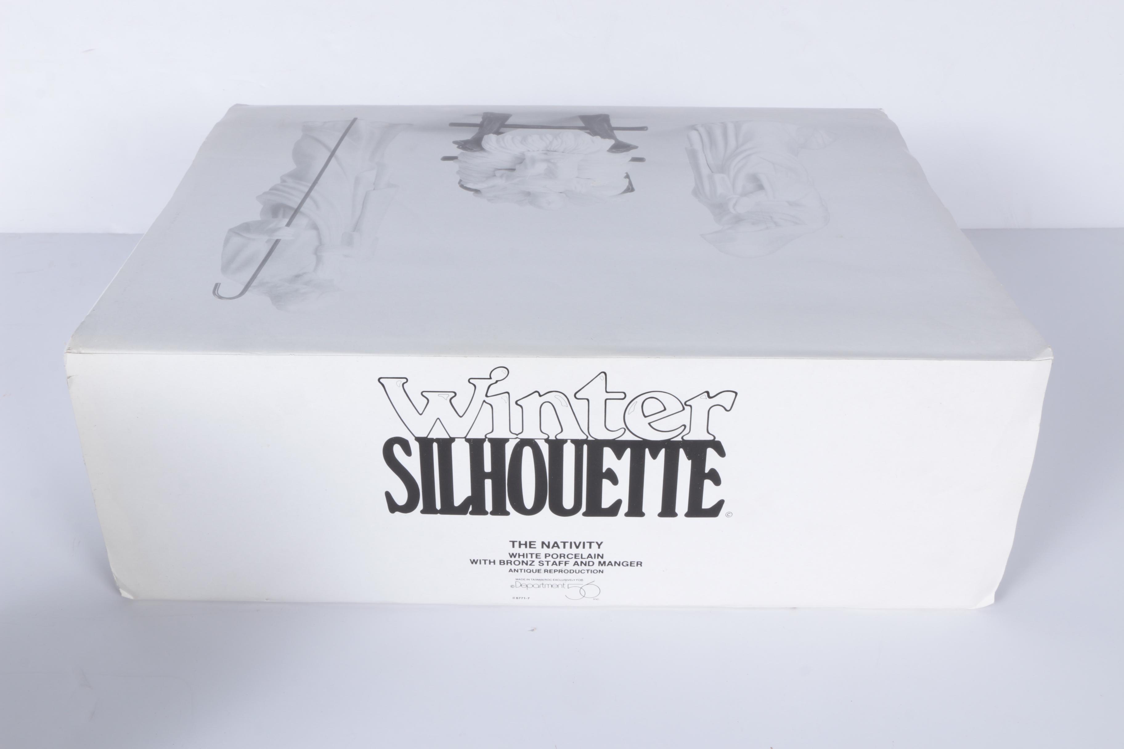 Department 56 Winter Silhouette Porcelain Figurines, Including "The Nativity"