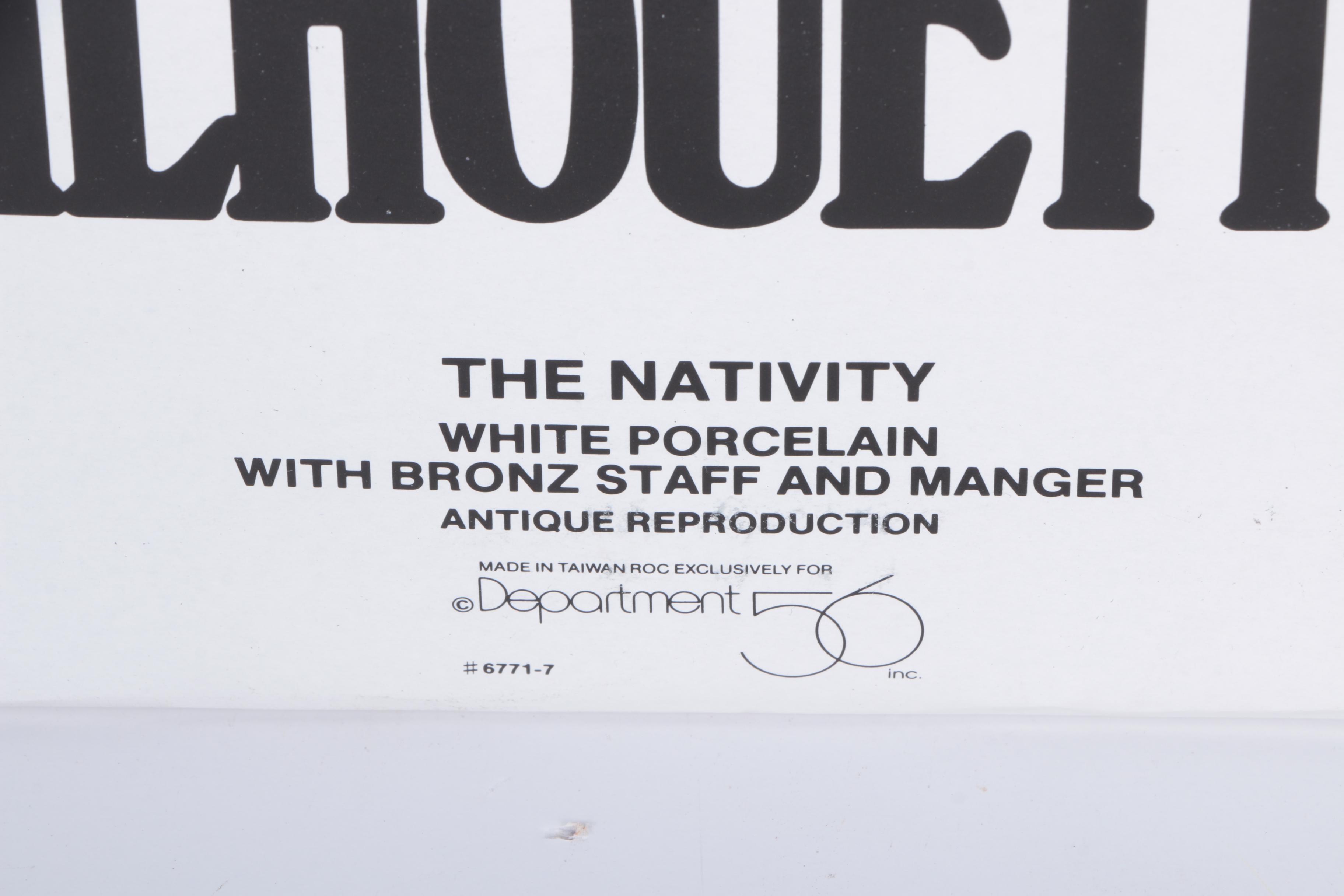 Department 56 Winter Silhouette Porcelain Figurines, Including "The Nativity"