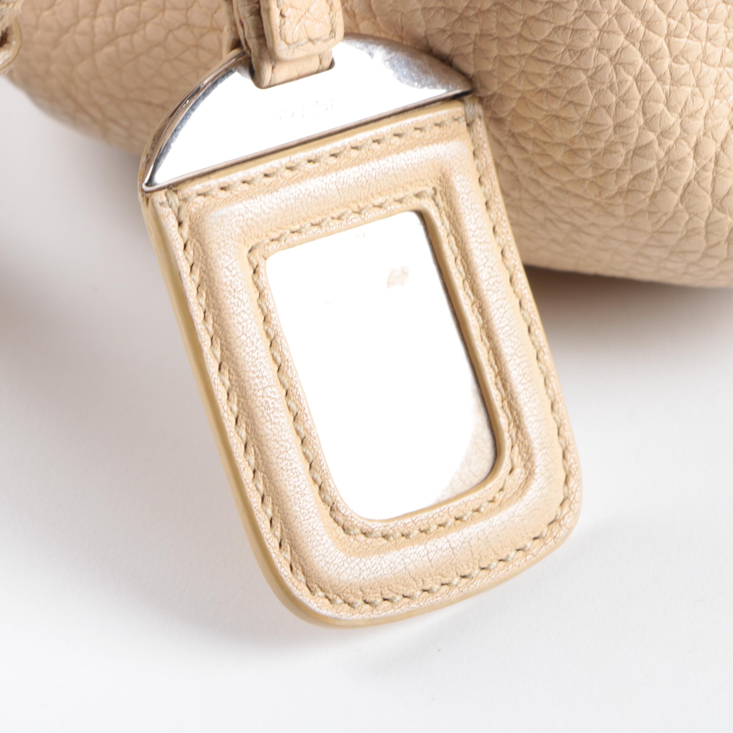 Prada Tan Pebbled Leather Hobo Bag with Rope Handle