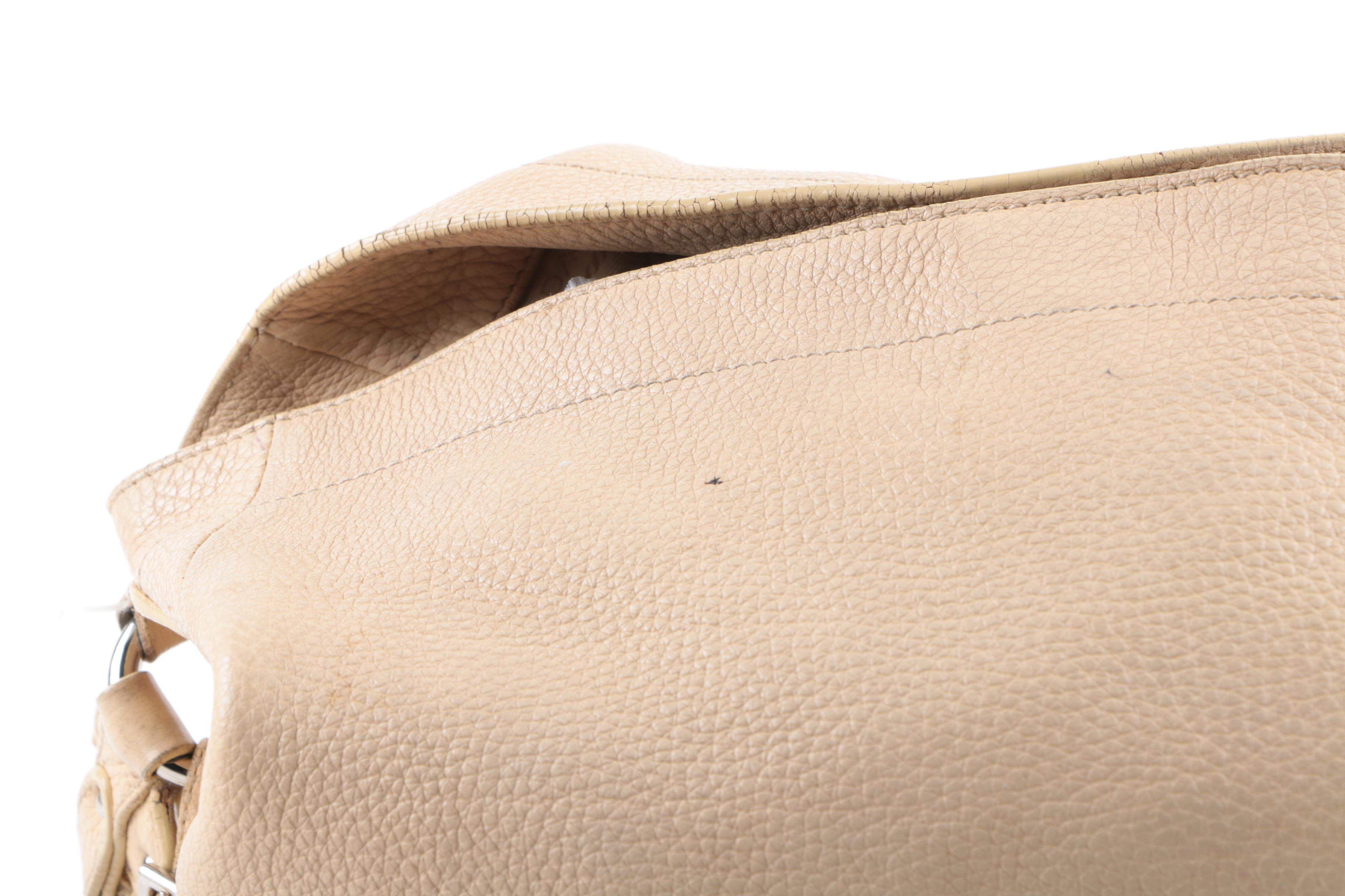 Prada Tan Pebbled Leather Hobo Bag with Rope Handle