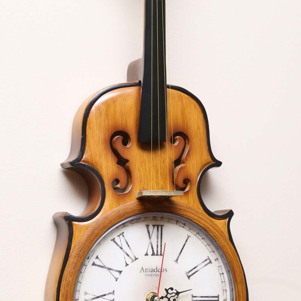 Amadeus Timepiece Violin Wall Clock
