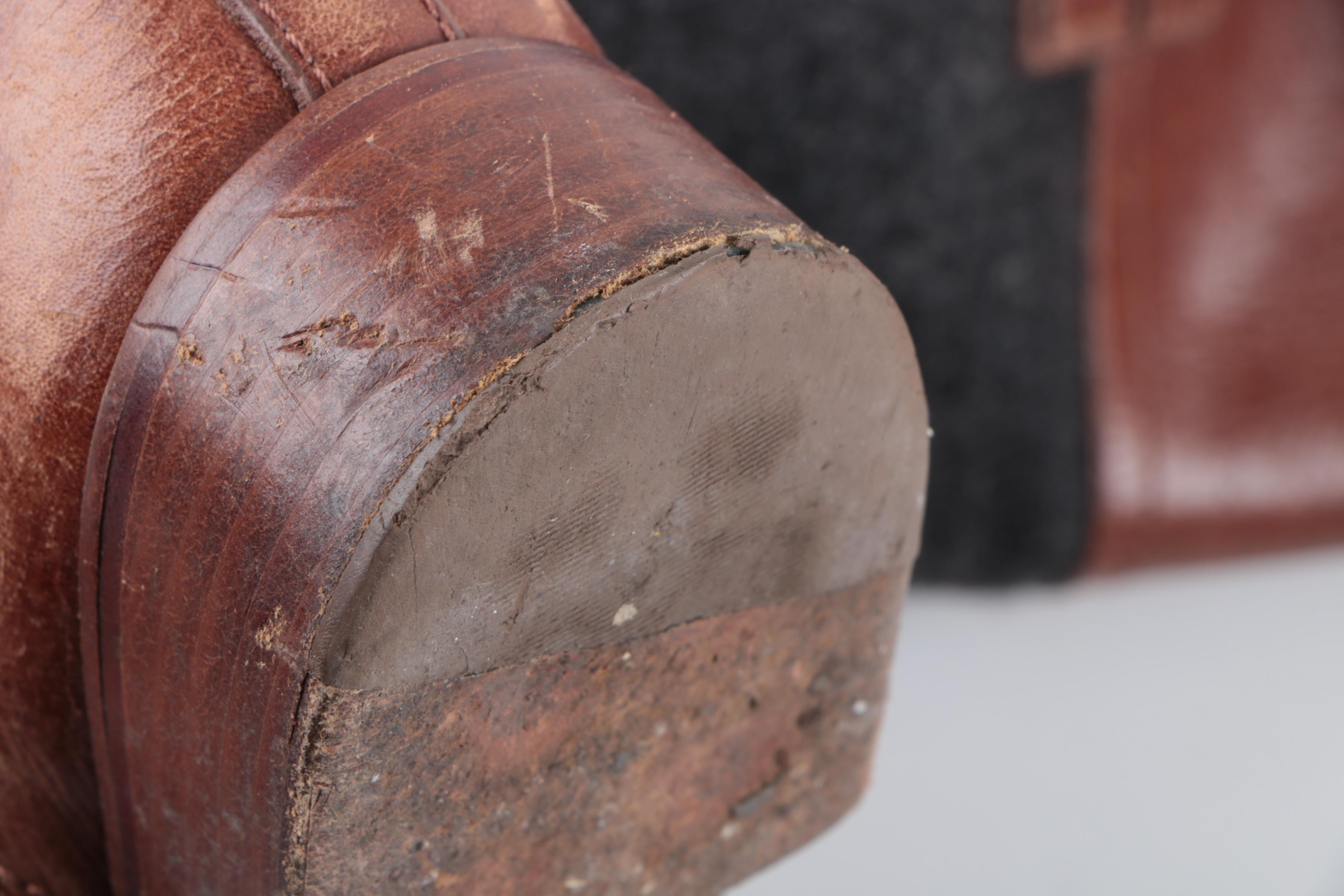 Tory Burch Leather and Wool Riding Boots