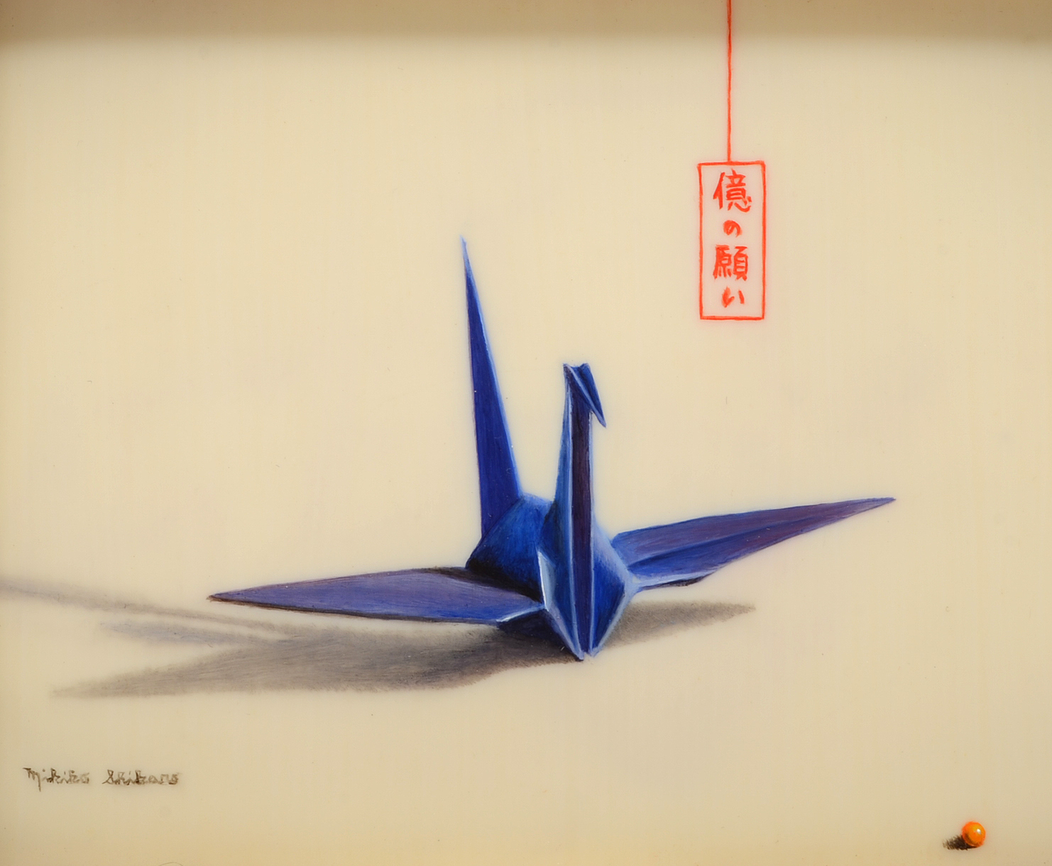 Mikiko Shikano Oil Painting on Vellum "One Hundred Million Wishes"