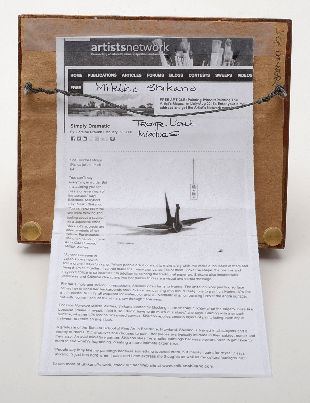 Mikiko Shikano Oil Painting on Vellum "One Hundred Million Wishes"