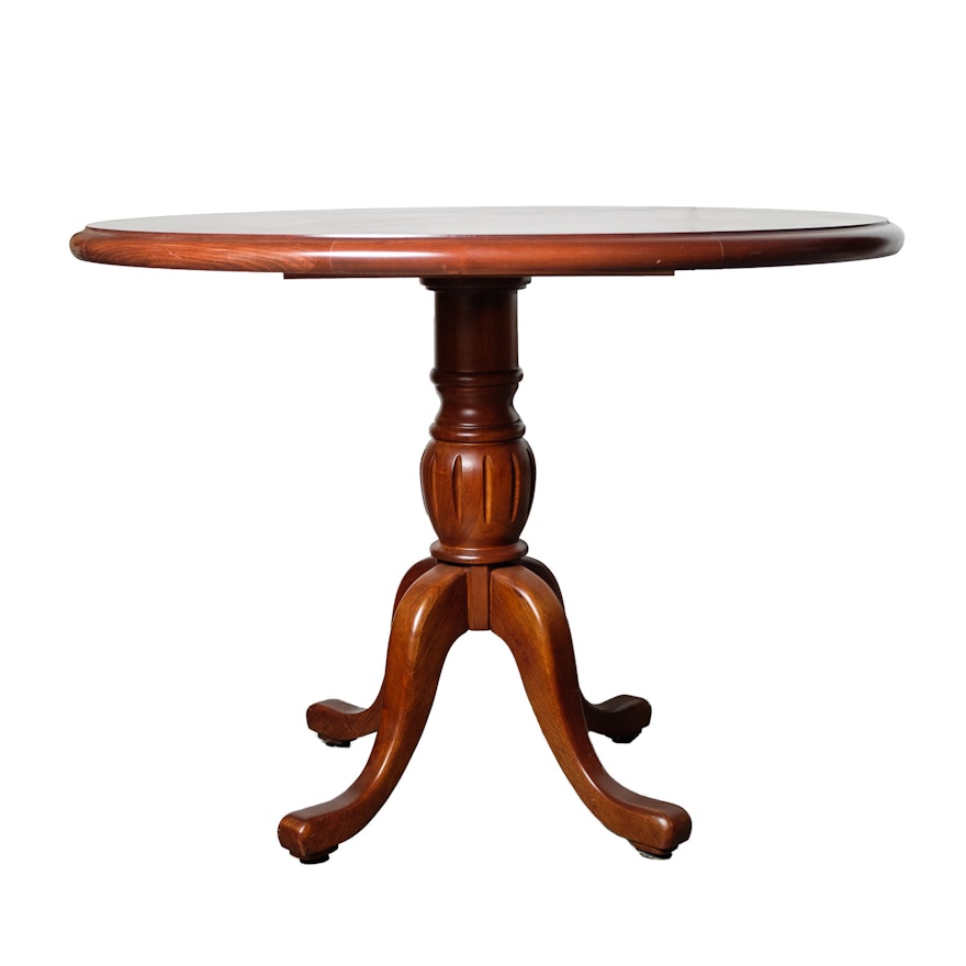 Colonial Style Cherry Pedestal Side Table