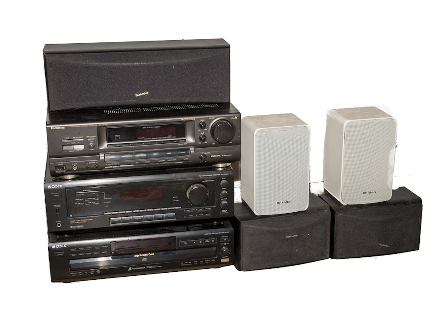 Optimus, Technica and Sony CD Players, Stereo Receivers and Speakers
